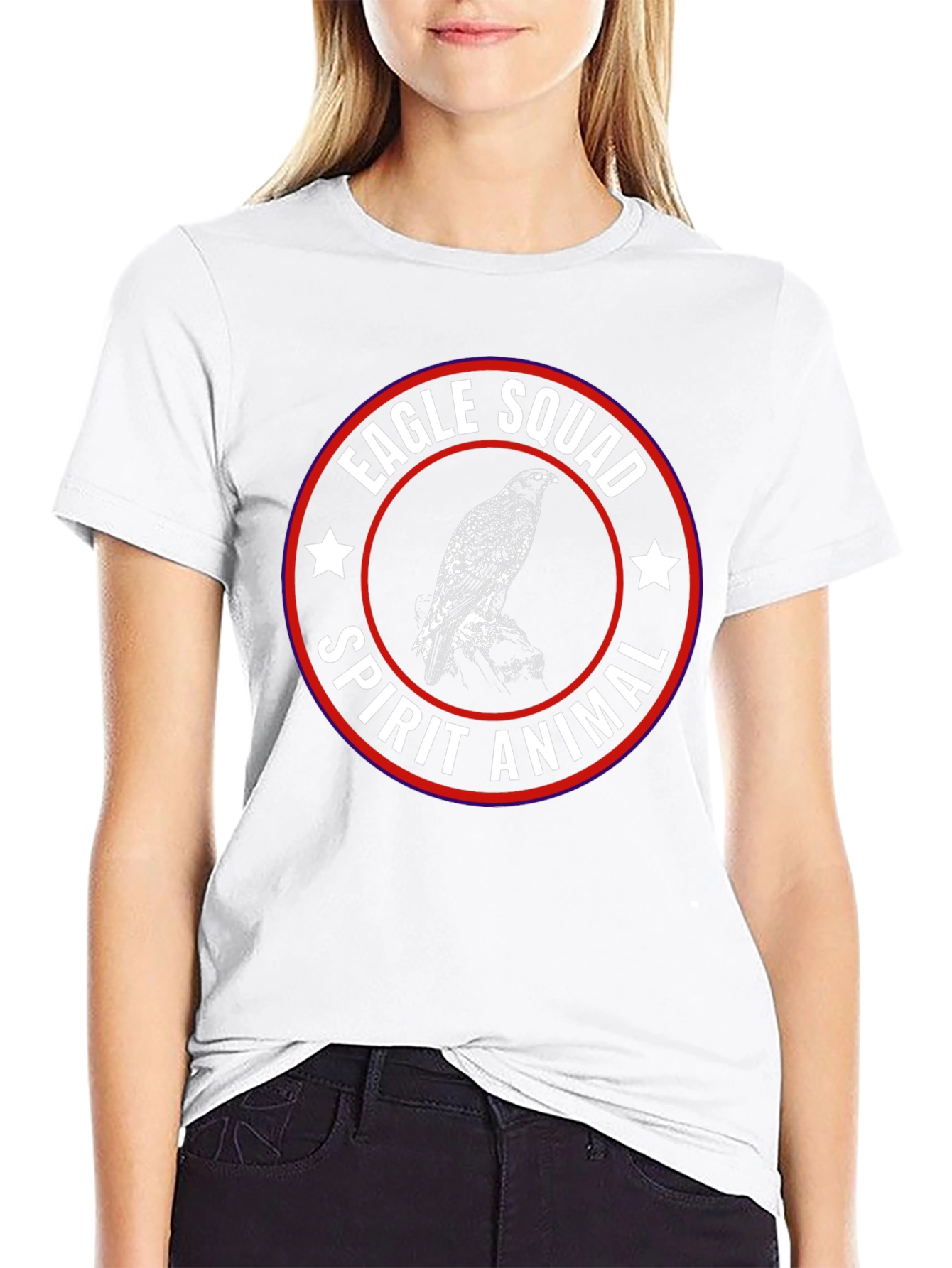 Eagle Squad Spirit Animal Black Graphic T-Shirt