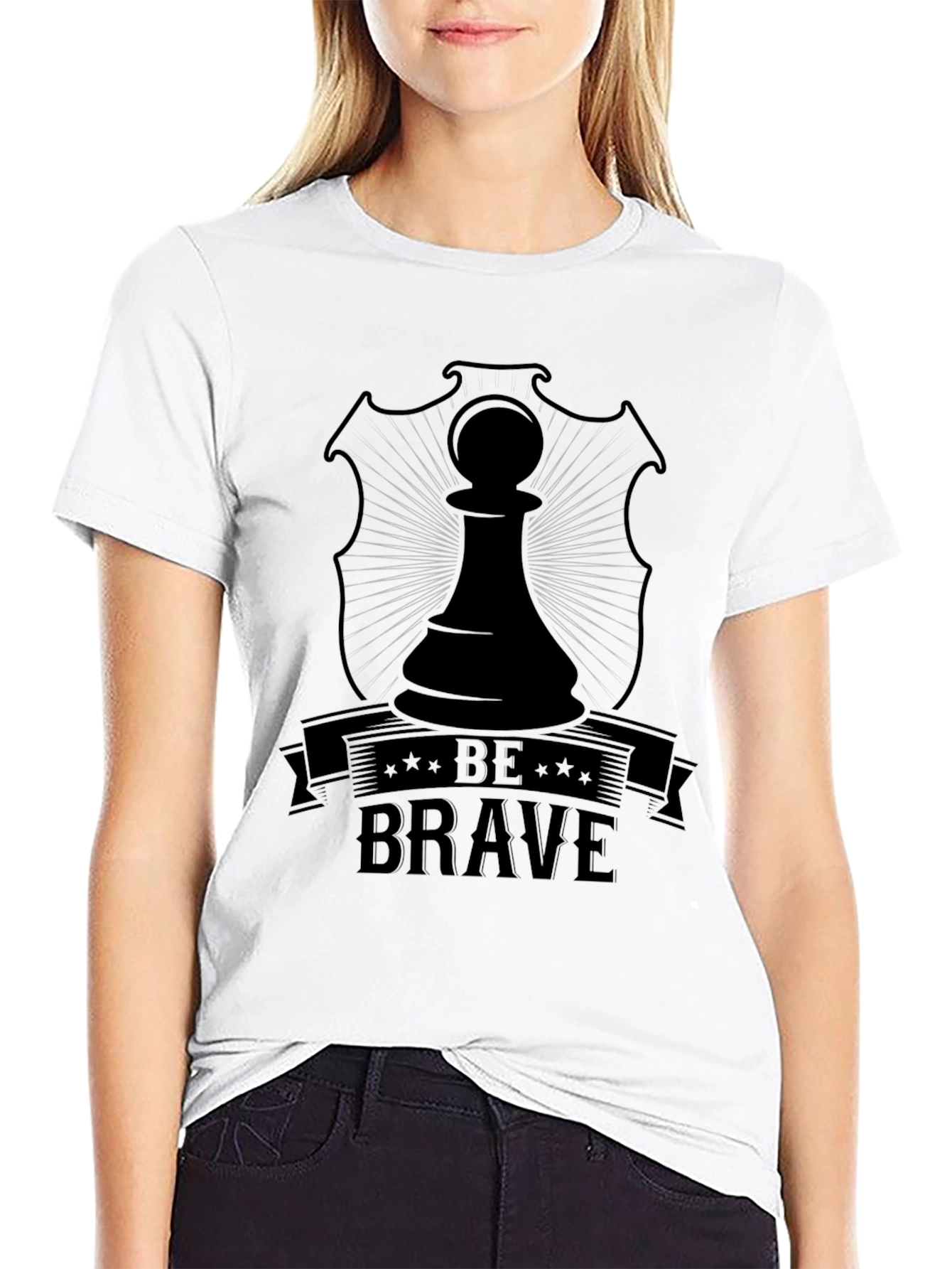 Be Brave Chess Piece Graphic T-Shirt