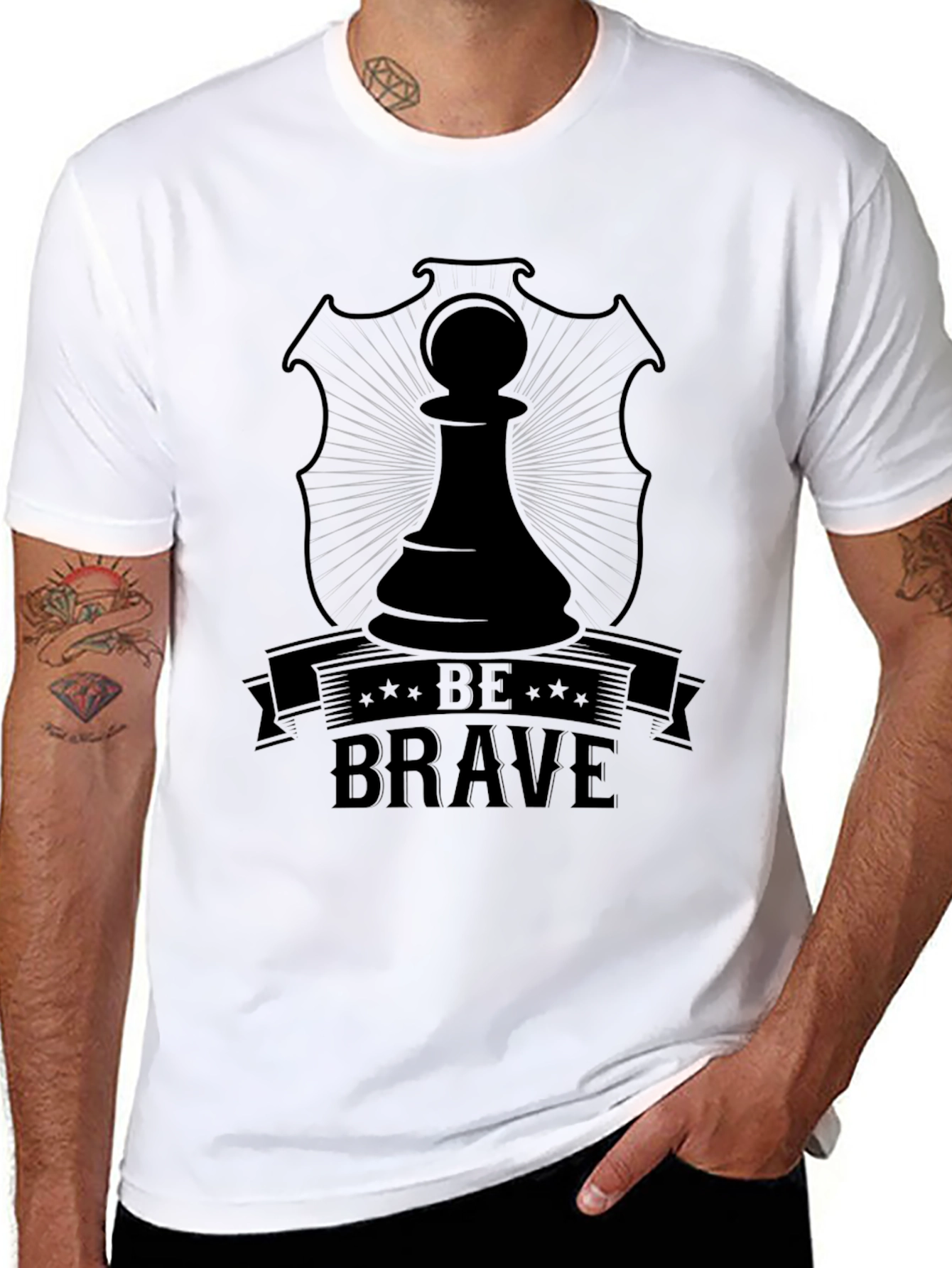 Be Brave Chess Piece Graphic T-Shirt
