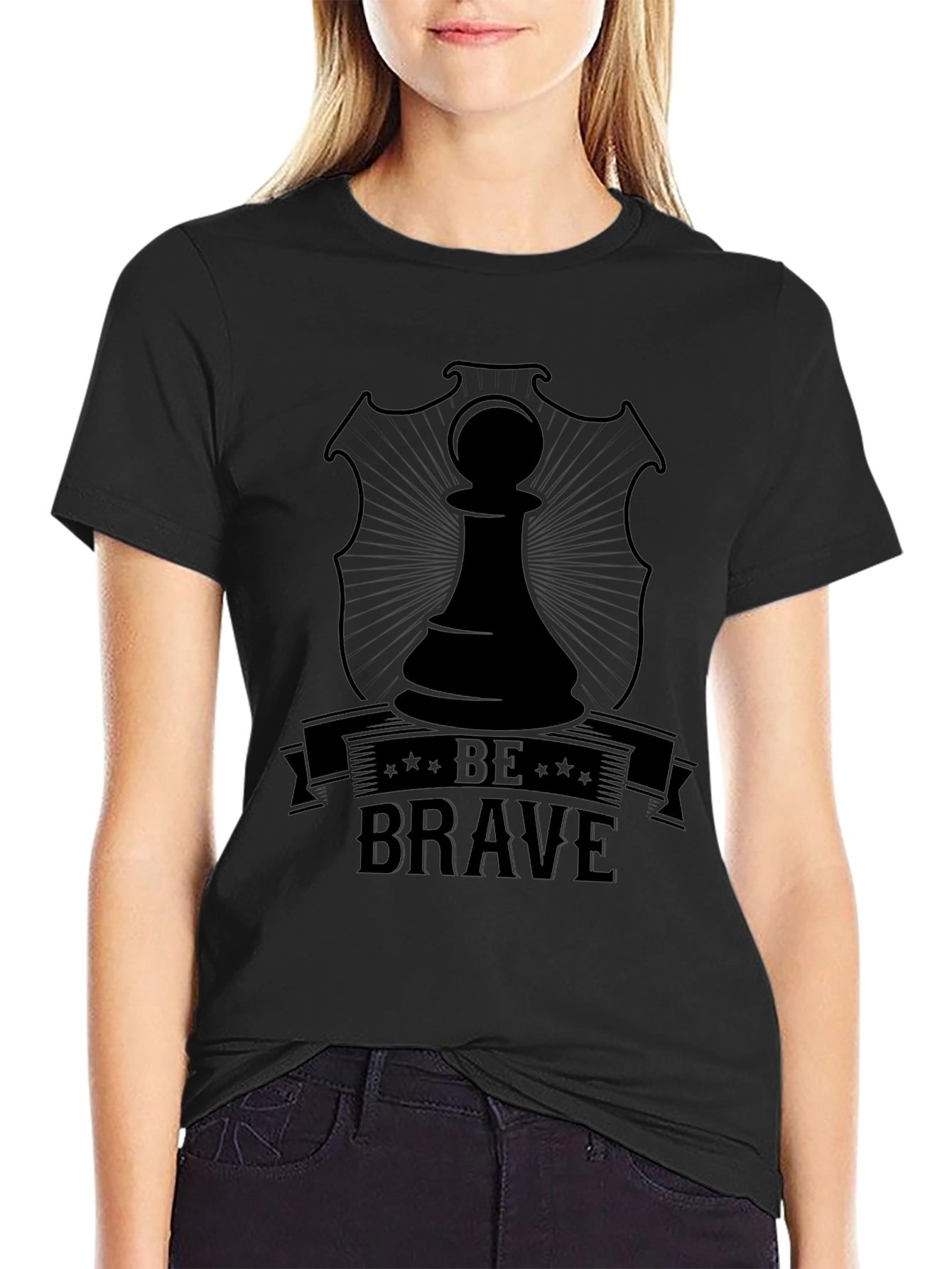 Be Brave Chess Piece Graphic T-Shirt