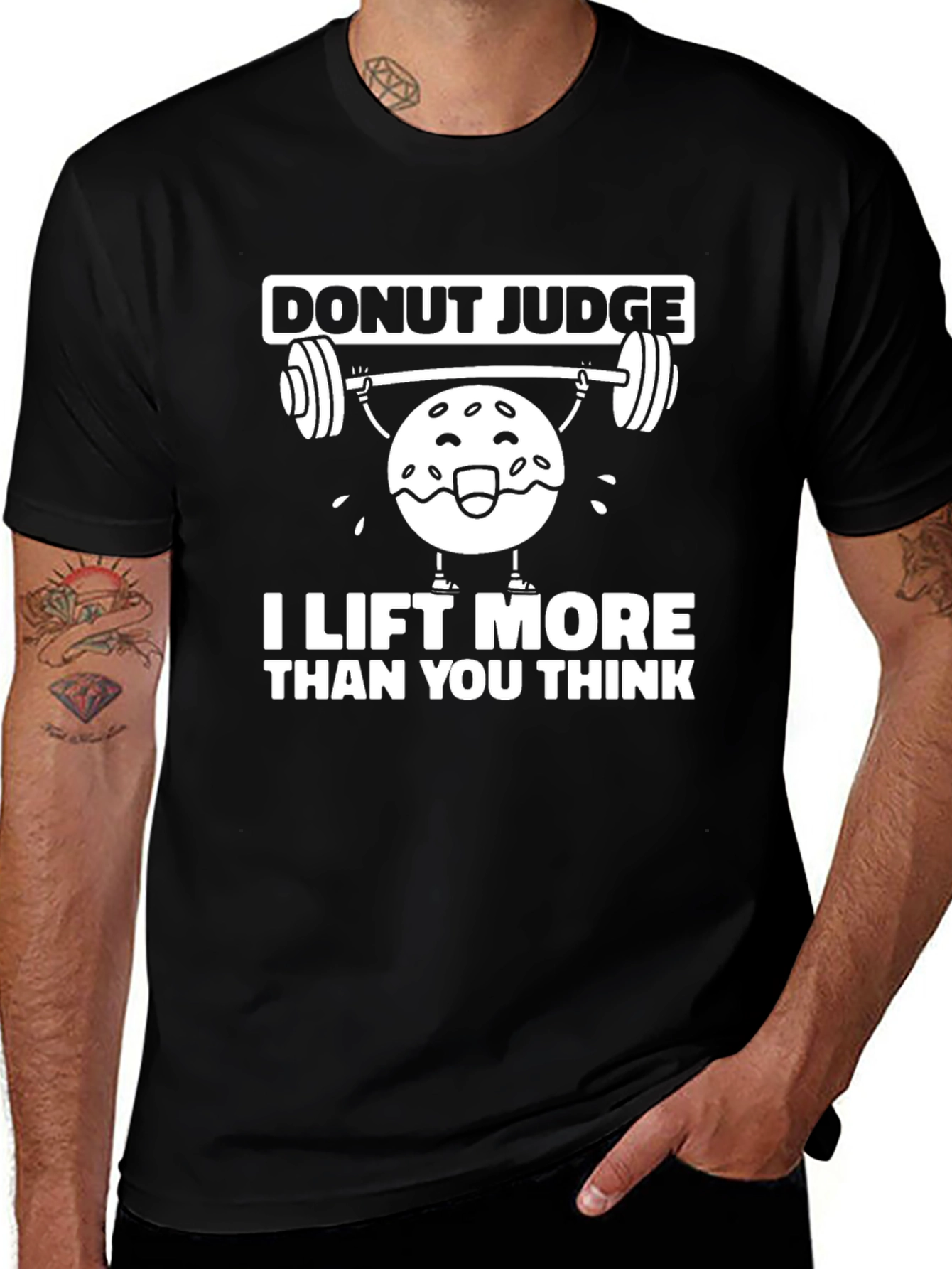 Donut Judge Black T-Shirt Funny Gym Workout