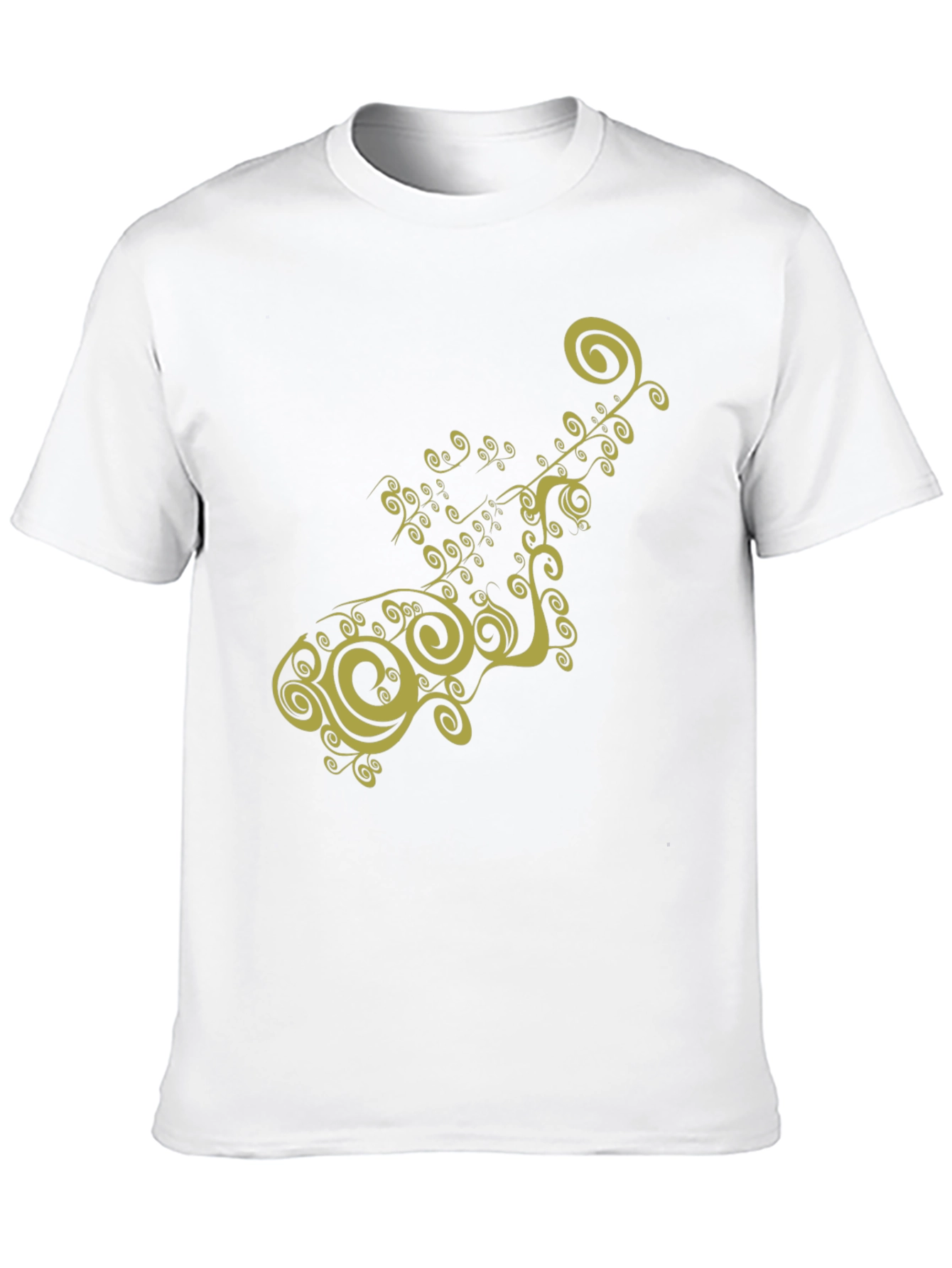 Black T-Shirt with Gold Ornamental Design
