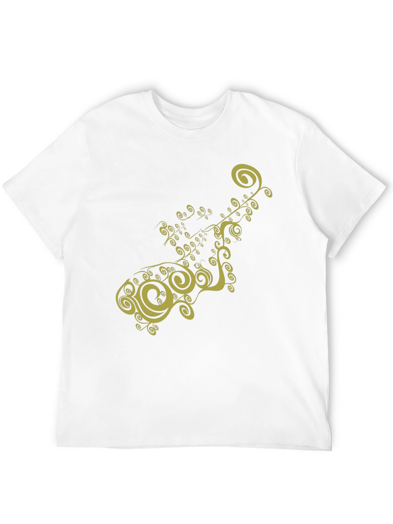 Black T-Shirt with Gold Ornamental Design