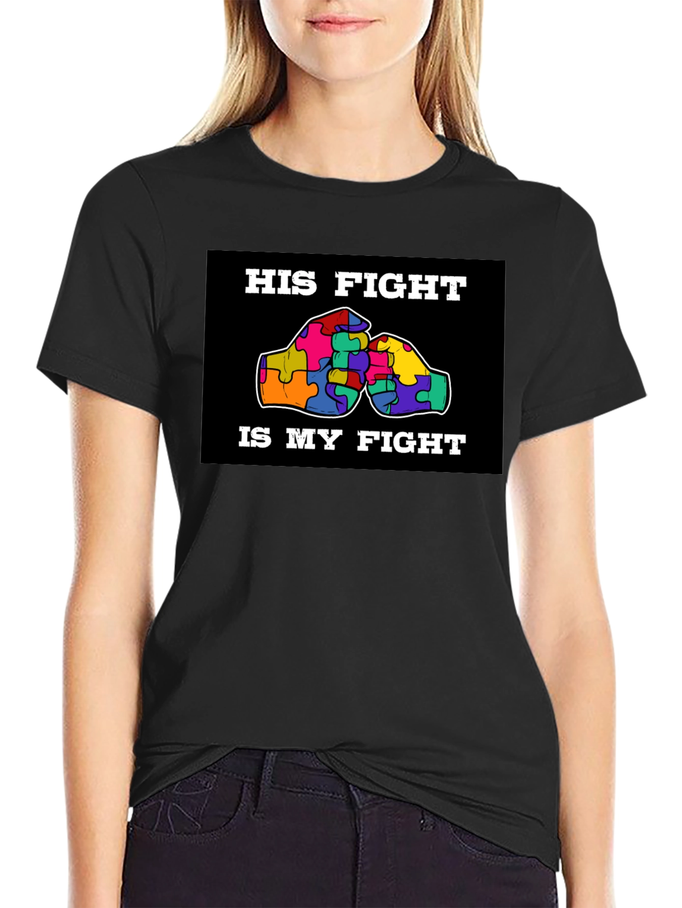 Autism Awareness: His Fight Is My Fight T-Shirt