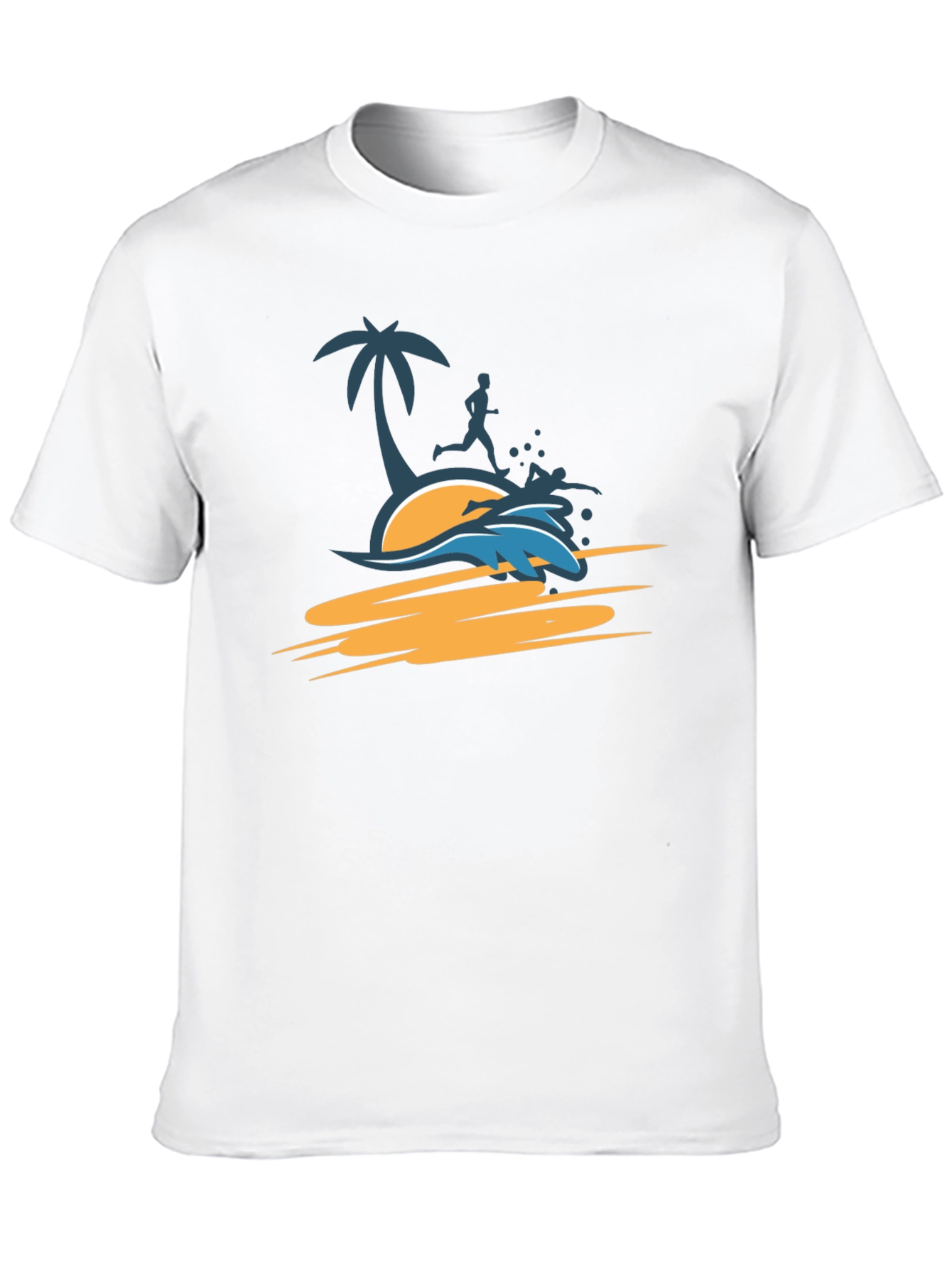 Tropical Beach Run T-Shirt - Black