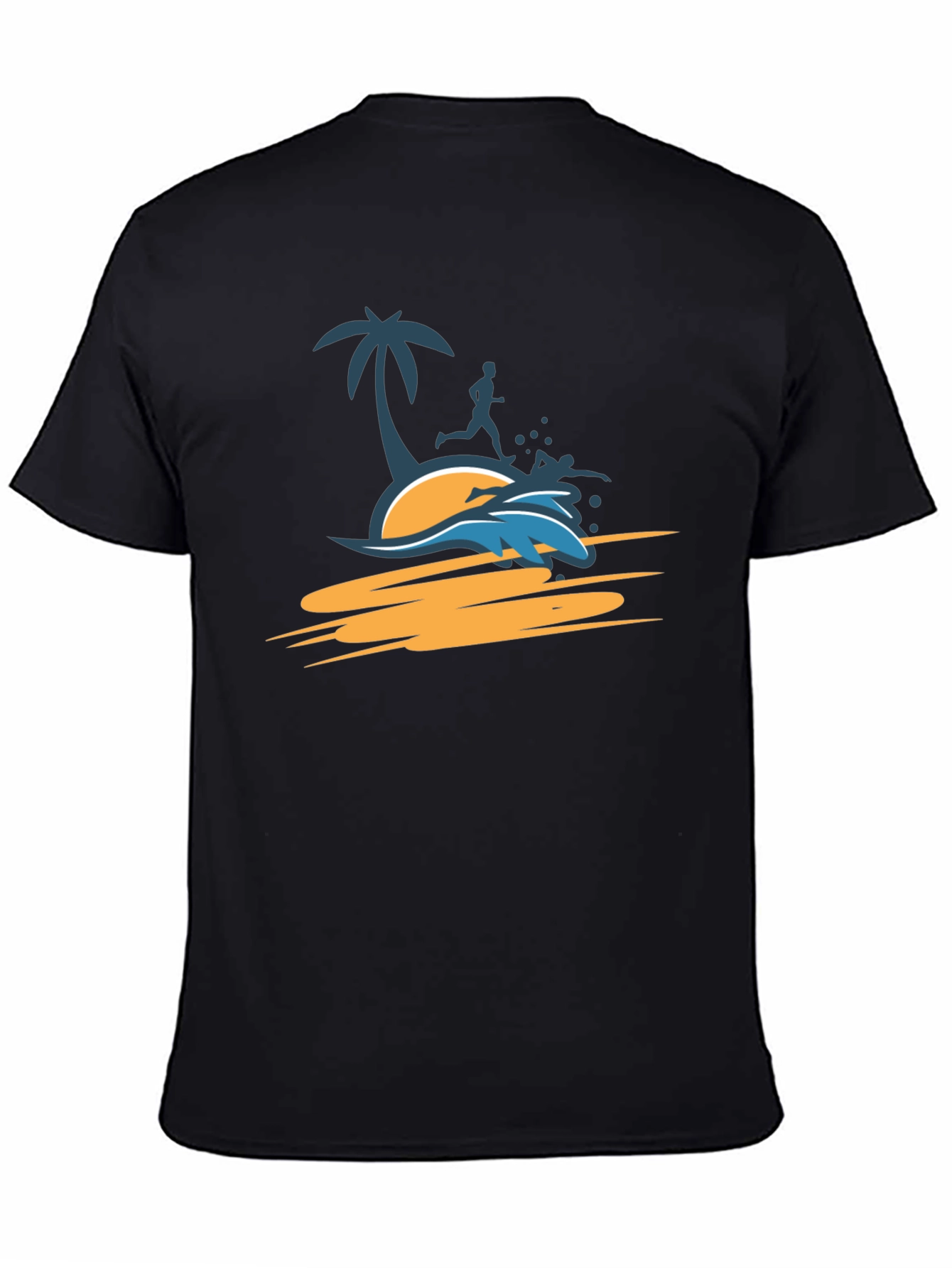 Tropical Beach Run T-Shirt - Black
