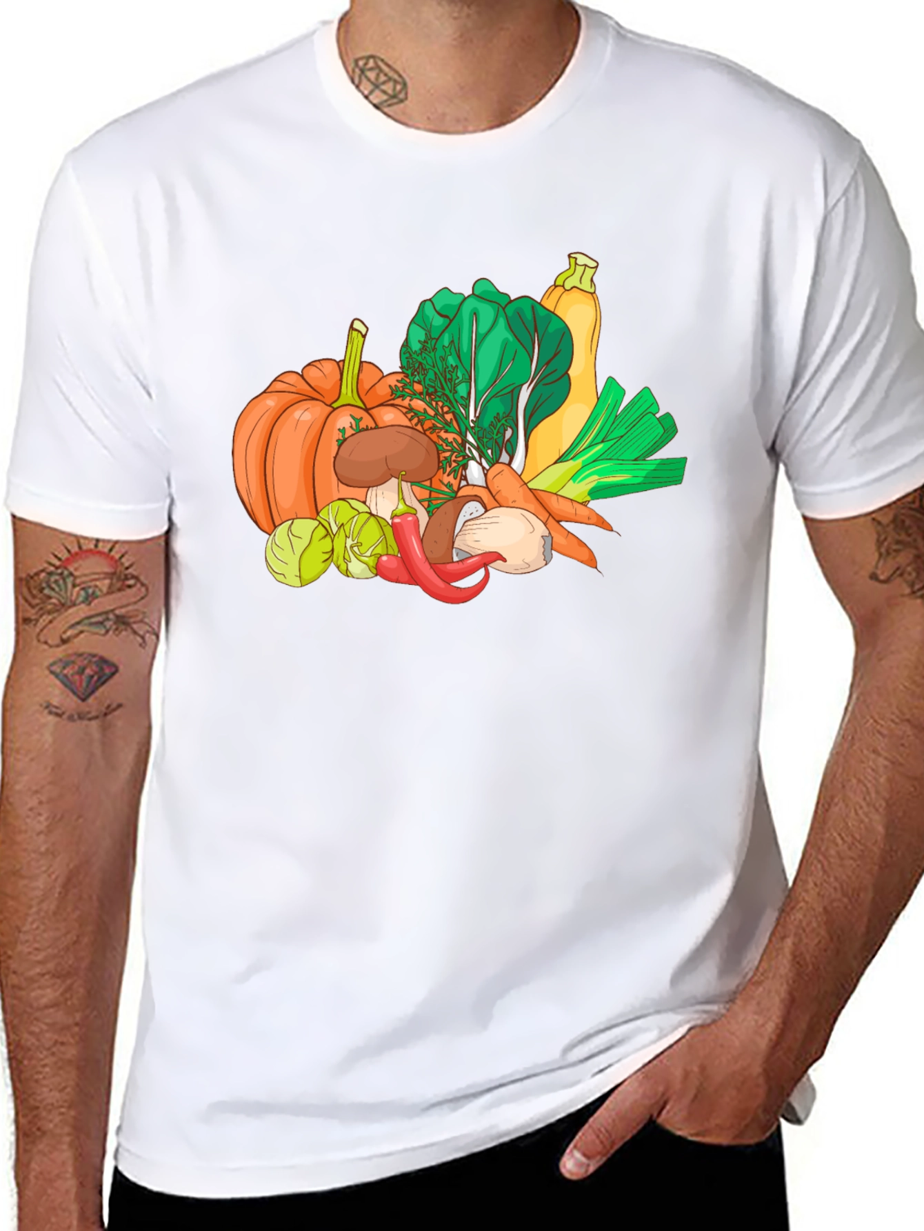 Vegetable Medley Graphic Tee - Black