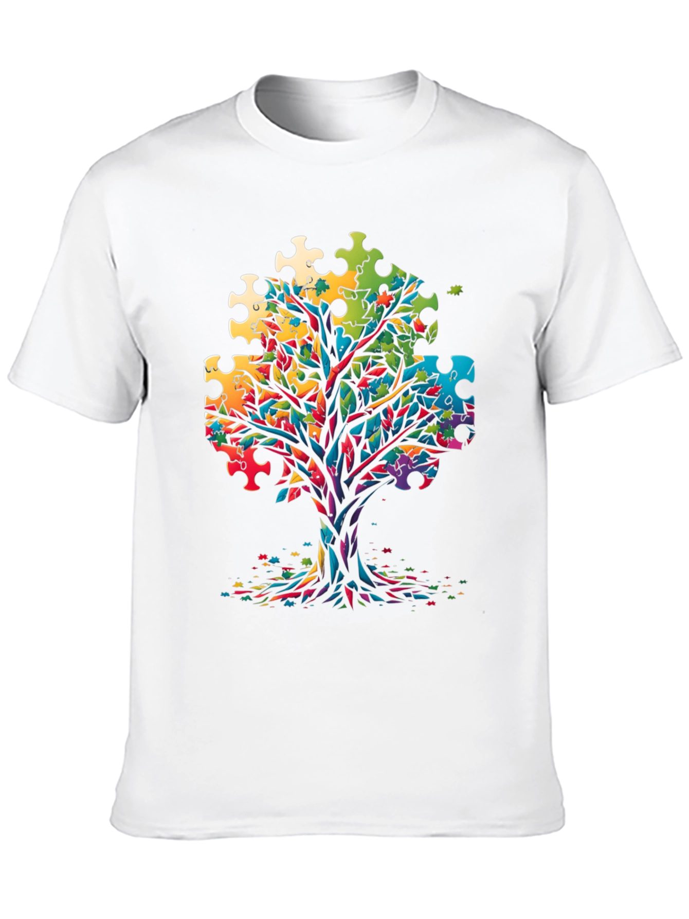 Autism Awareness Puzzle Tree Graphic Tee