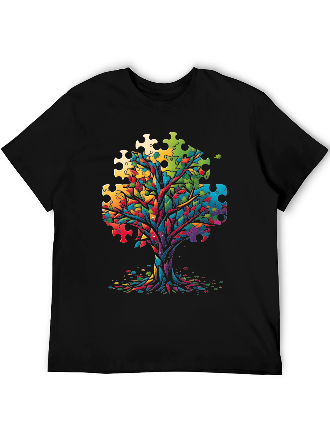 Autism Awareness Puzzle Tree Graphic Tee