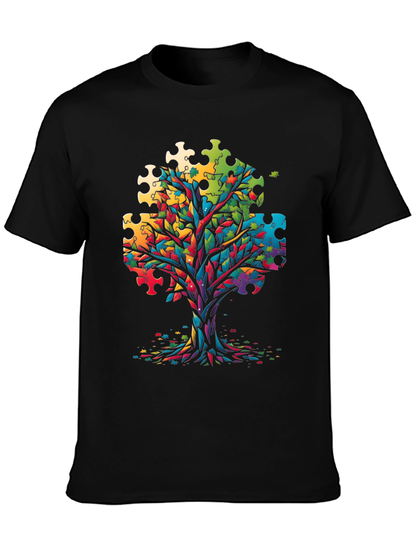 Autism Awareness Puzzle Tree Graphic Tee