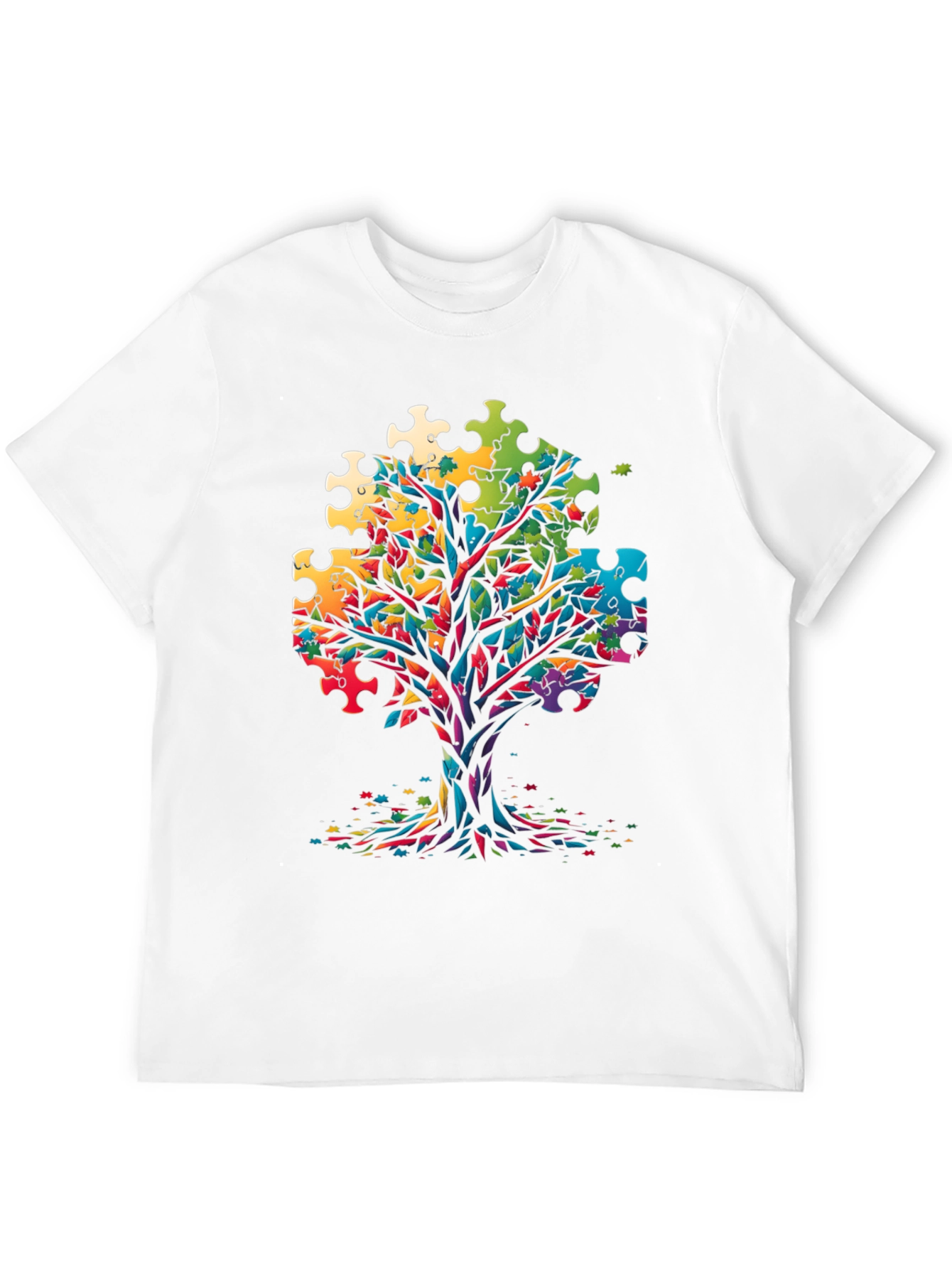 Autism Awareness Puzzle Tree Graphic Tee