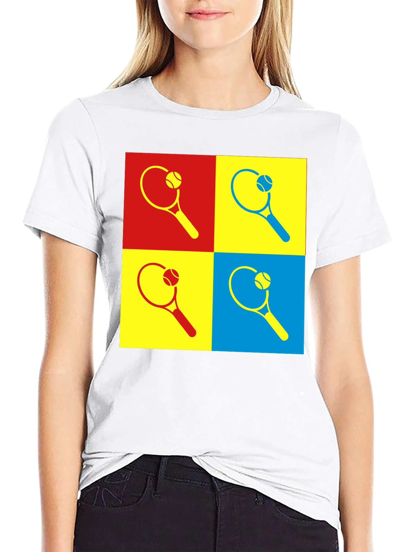Pop Art Tennis Racket Graphic Tee