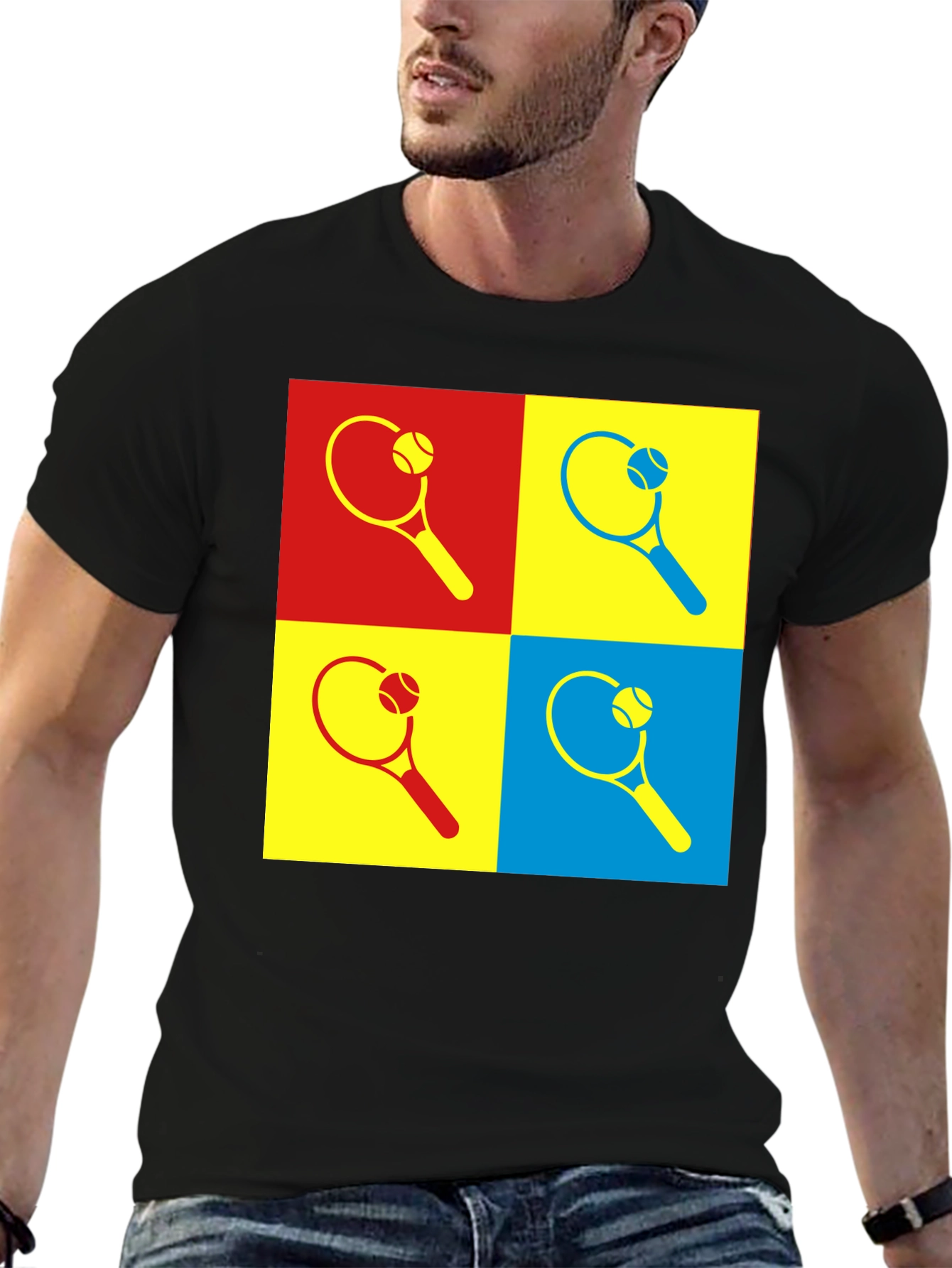 Pop Art Tennis Racket Graphic Tee