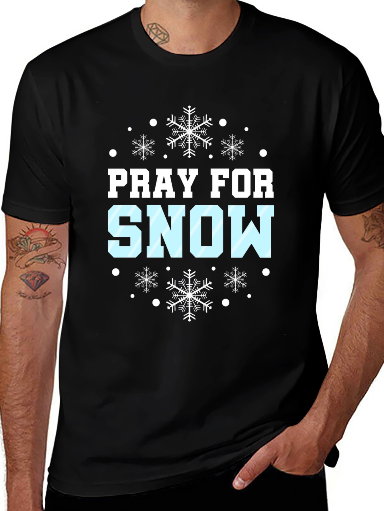 Pray for Snow Winter Holiday T-Shirt