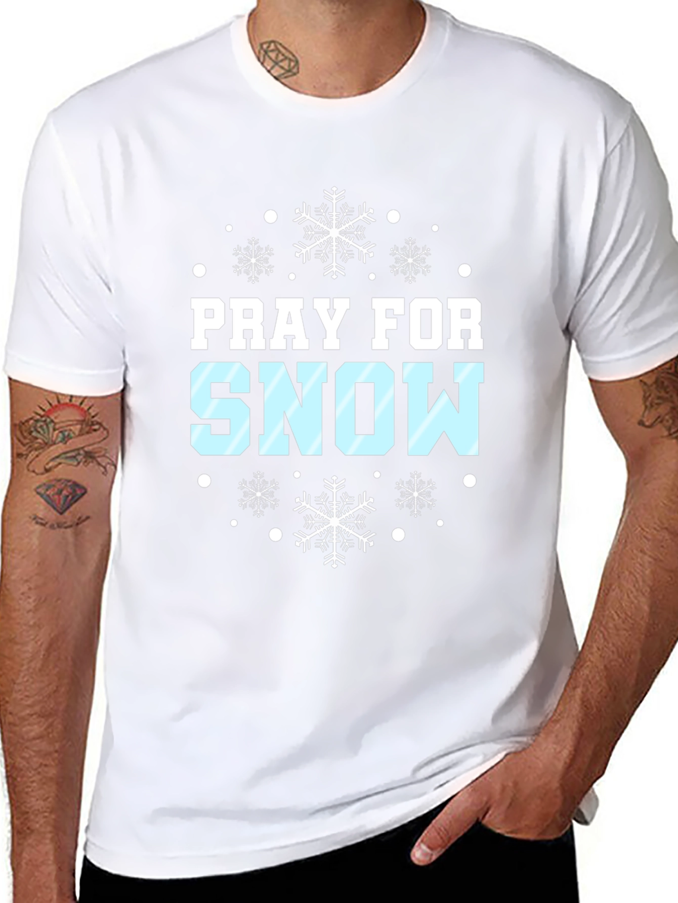 Pray for Snow Winter Holiday T-Shirt