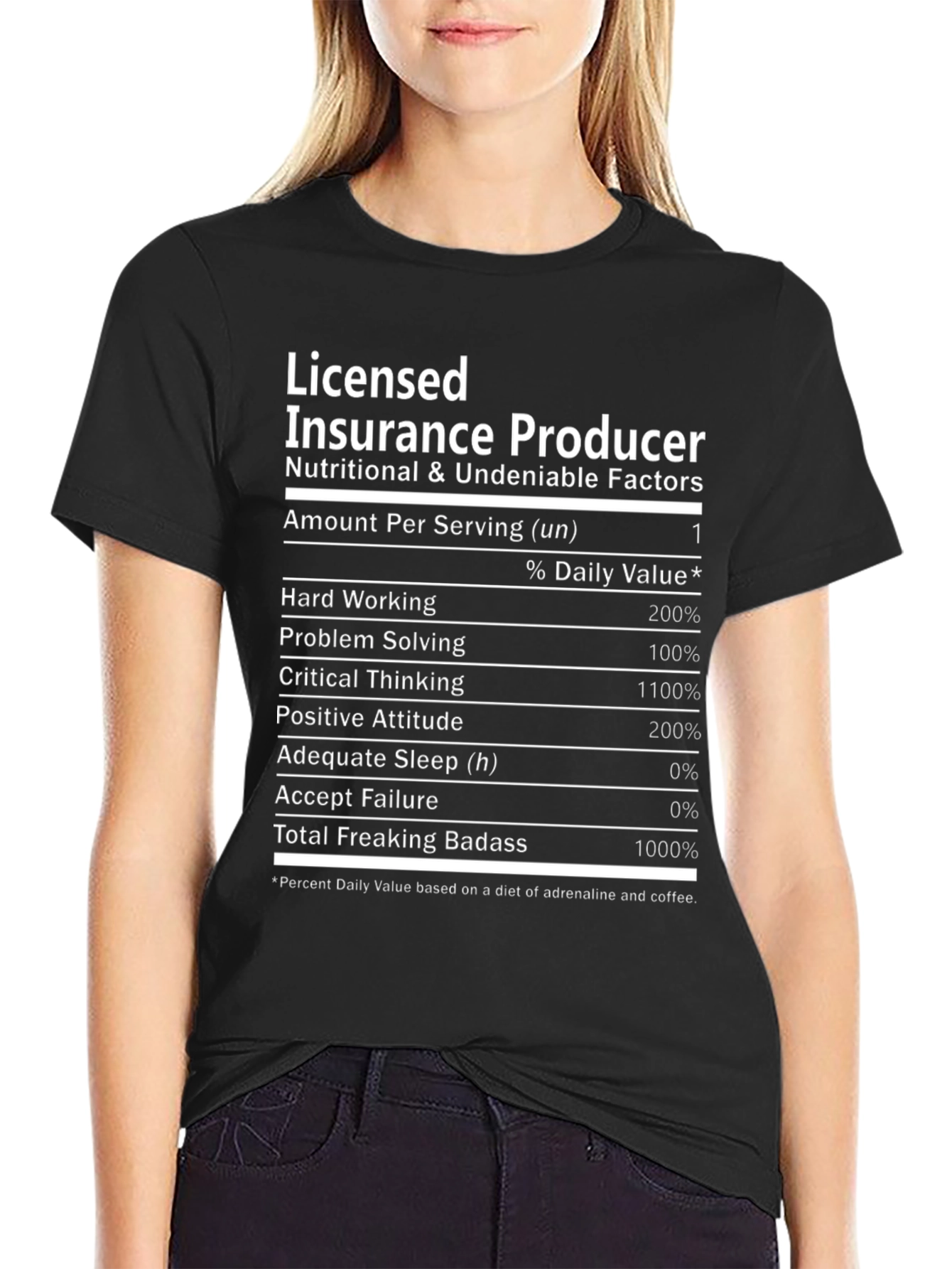 Licensed Insurance Producer Nutritional Facts T-Shirt