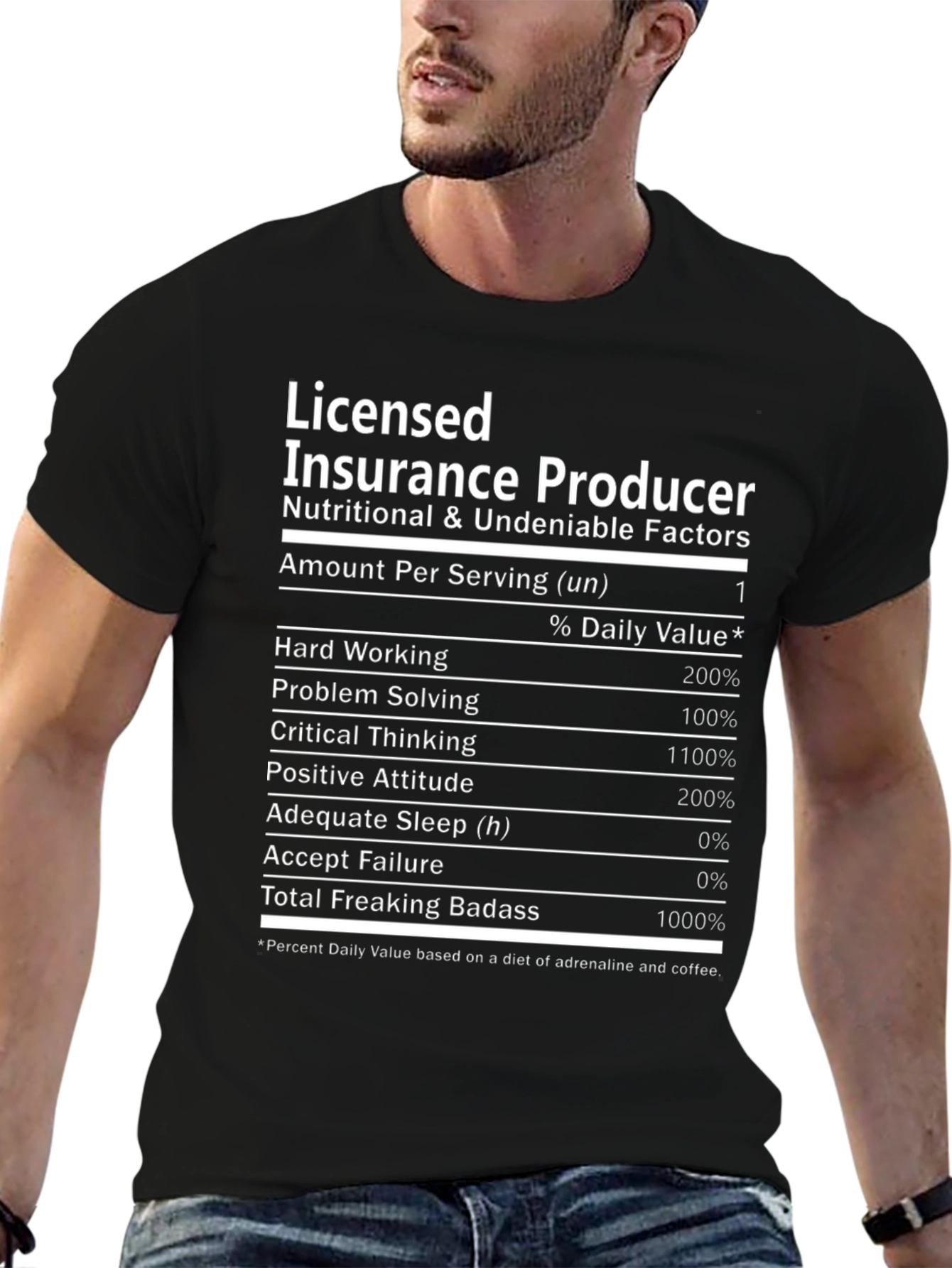 Licensed Insurance Producer Nutritional Facts T-Shirt