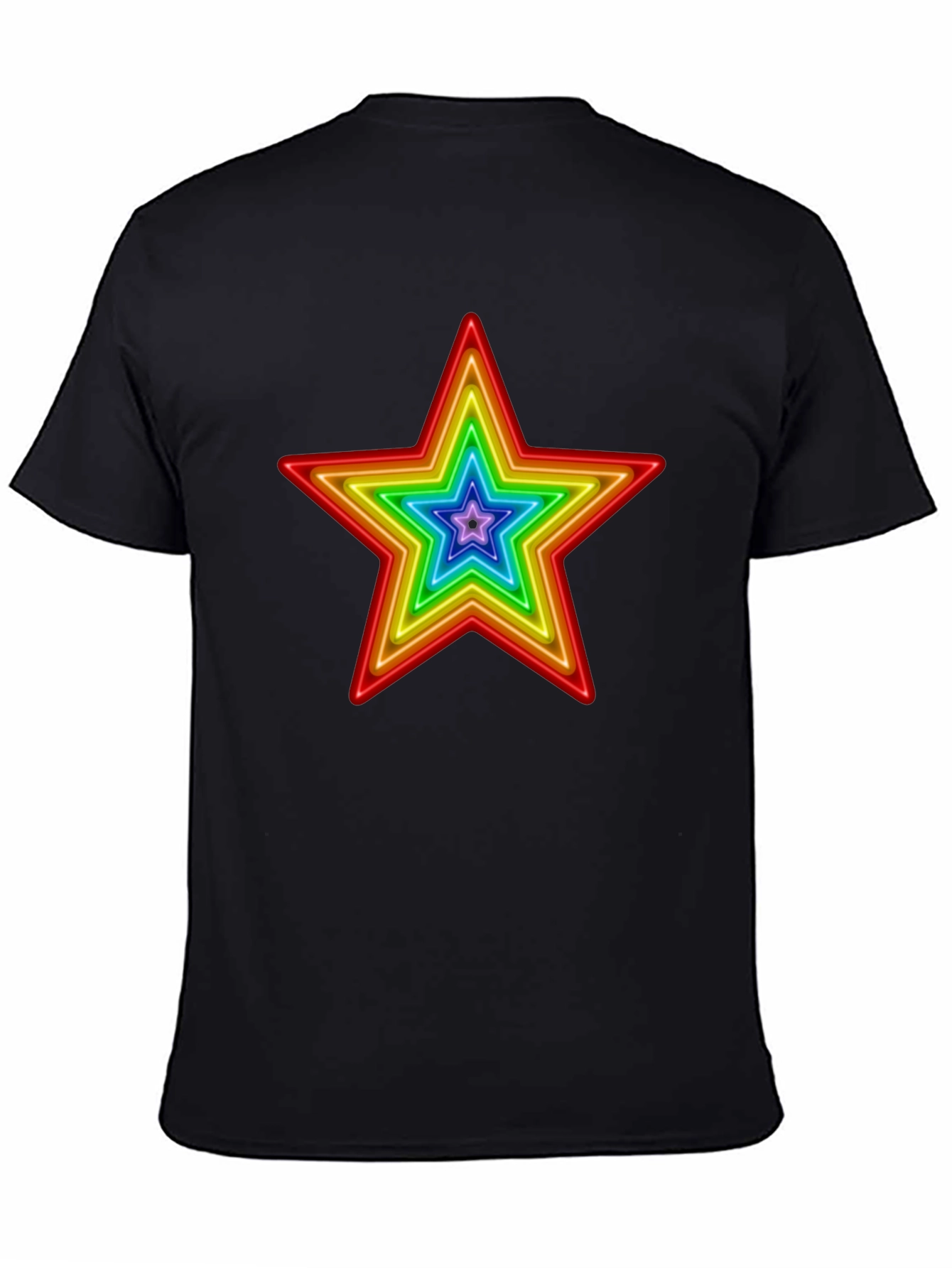 Rainbow Star Graphic Print T-Shirt