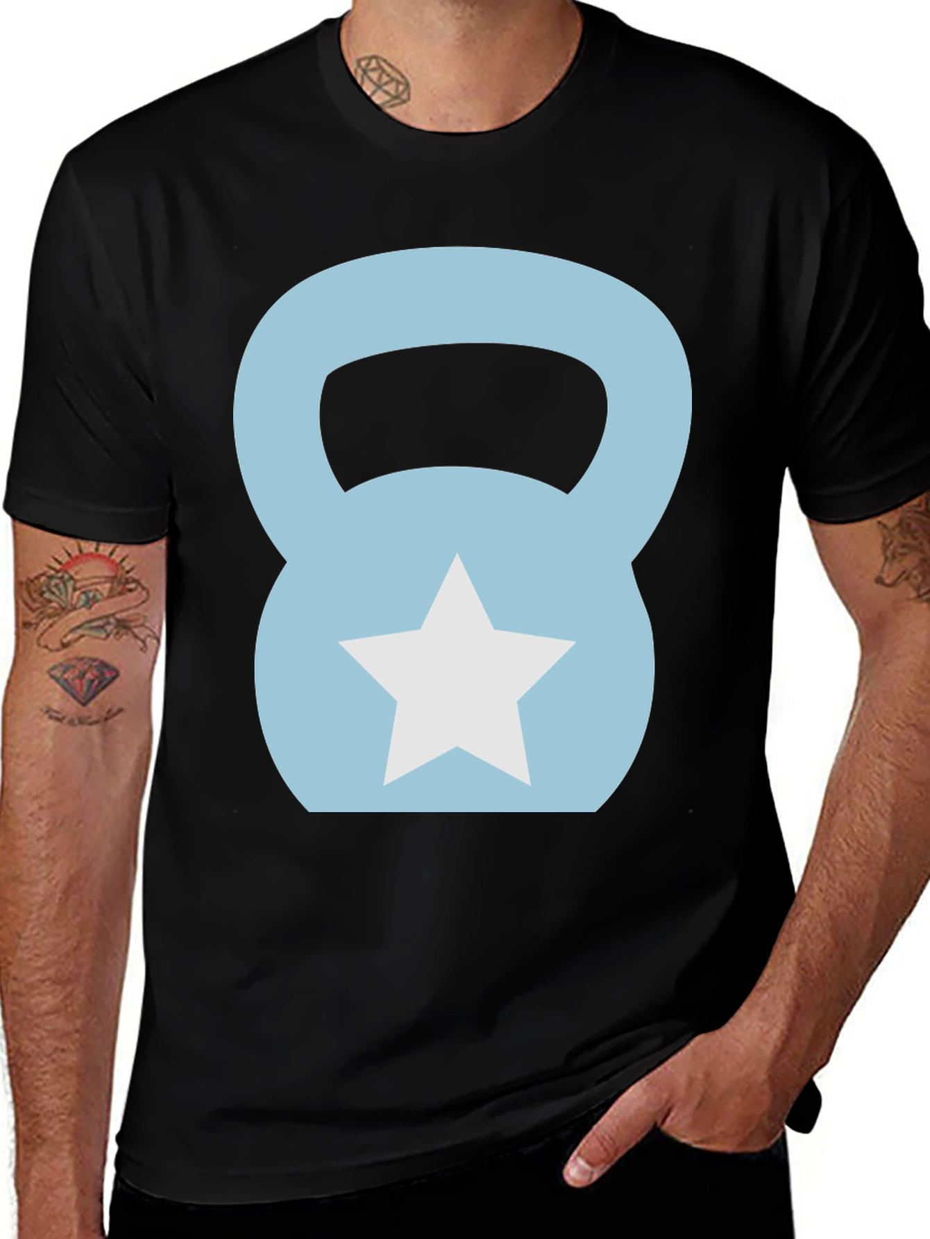 Kettlebell Star Graphic T-Shirt - Black