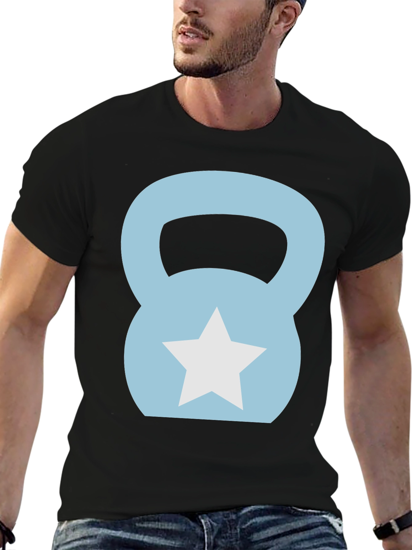 Kettlebell Star Graphic T-Shirt - Black