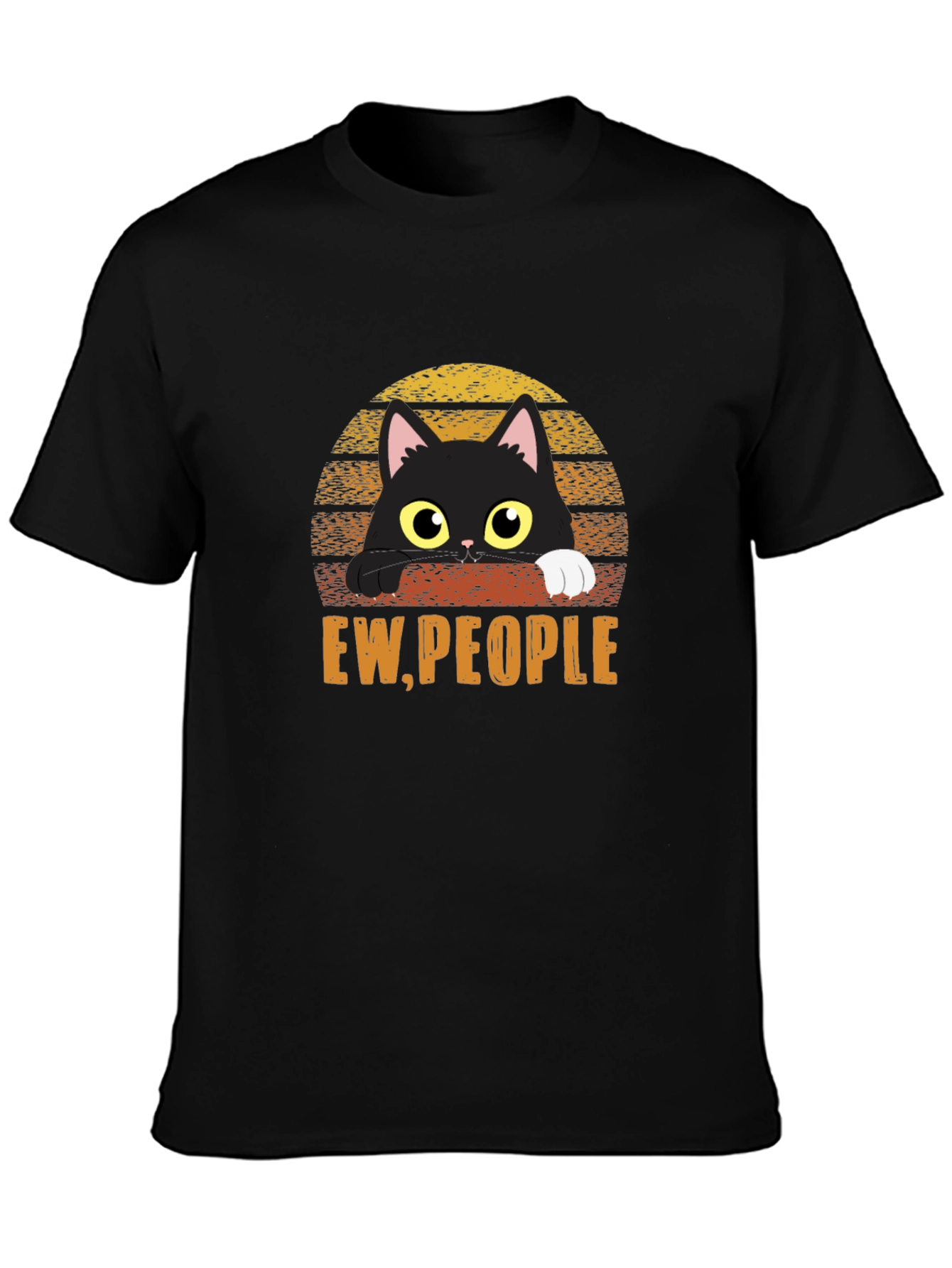 Ew People Cat T-Shirt - Black