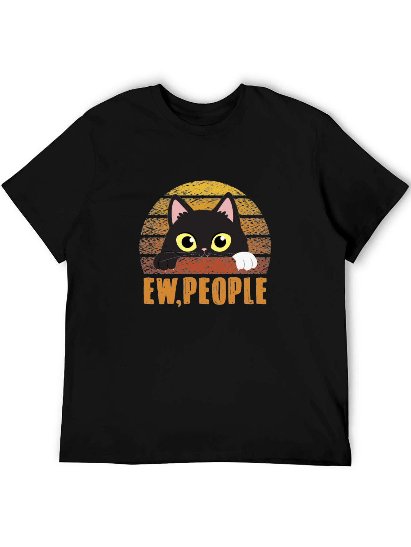 Ew People Cat T-Shirt - Black