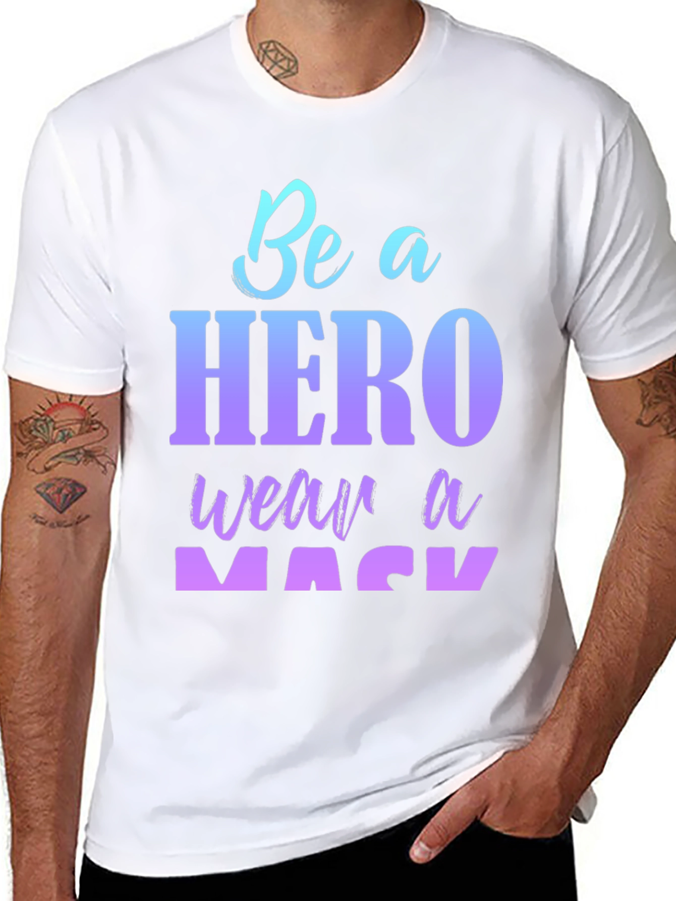 Be A Hero Wear A Mask Black T-Shirt