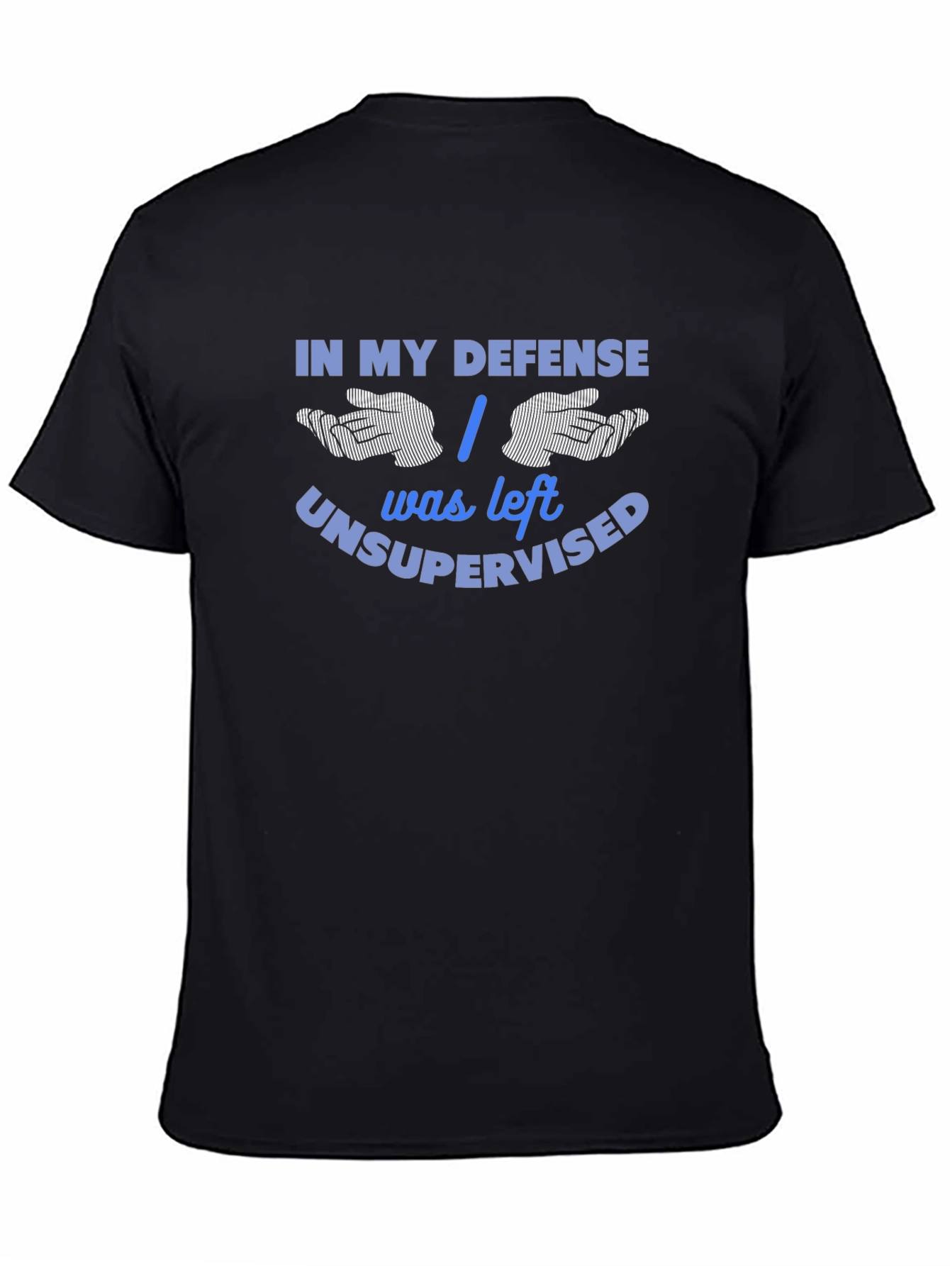 Funny In My Defense Black Graphic T-Shirt