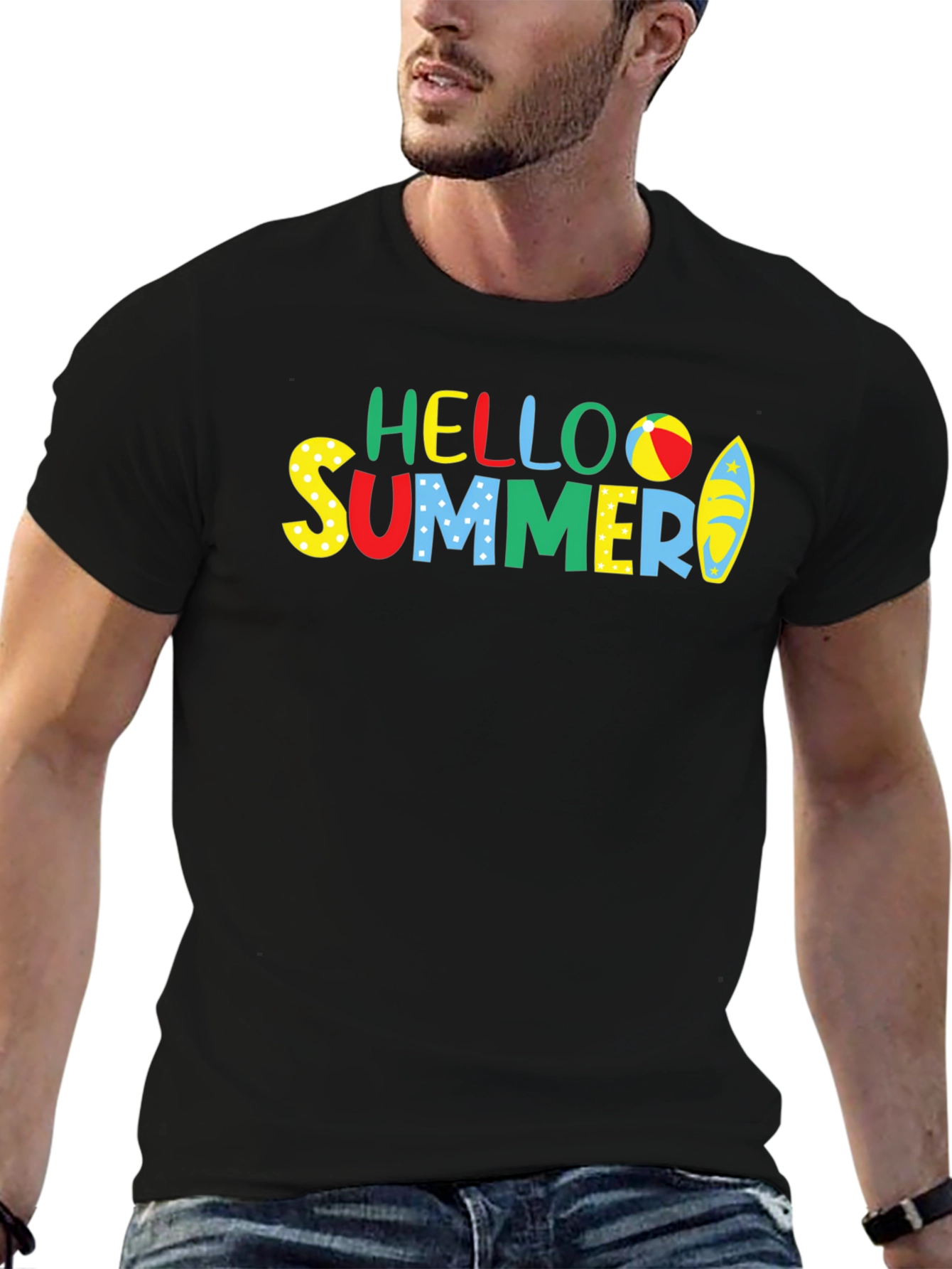 Hello Summer Graphic Tee - Black