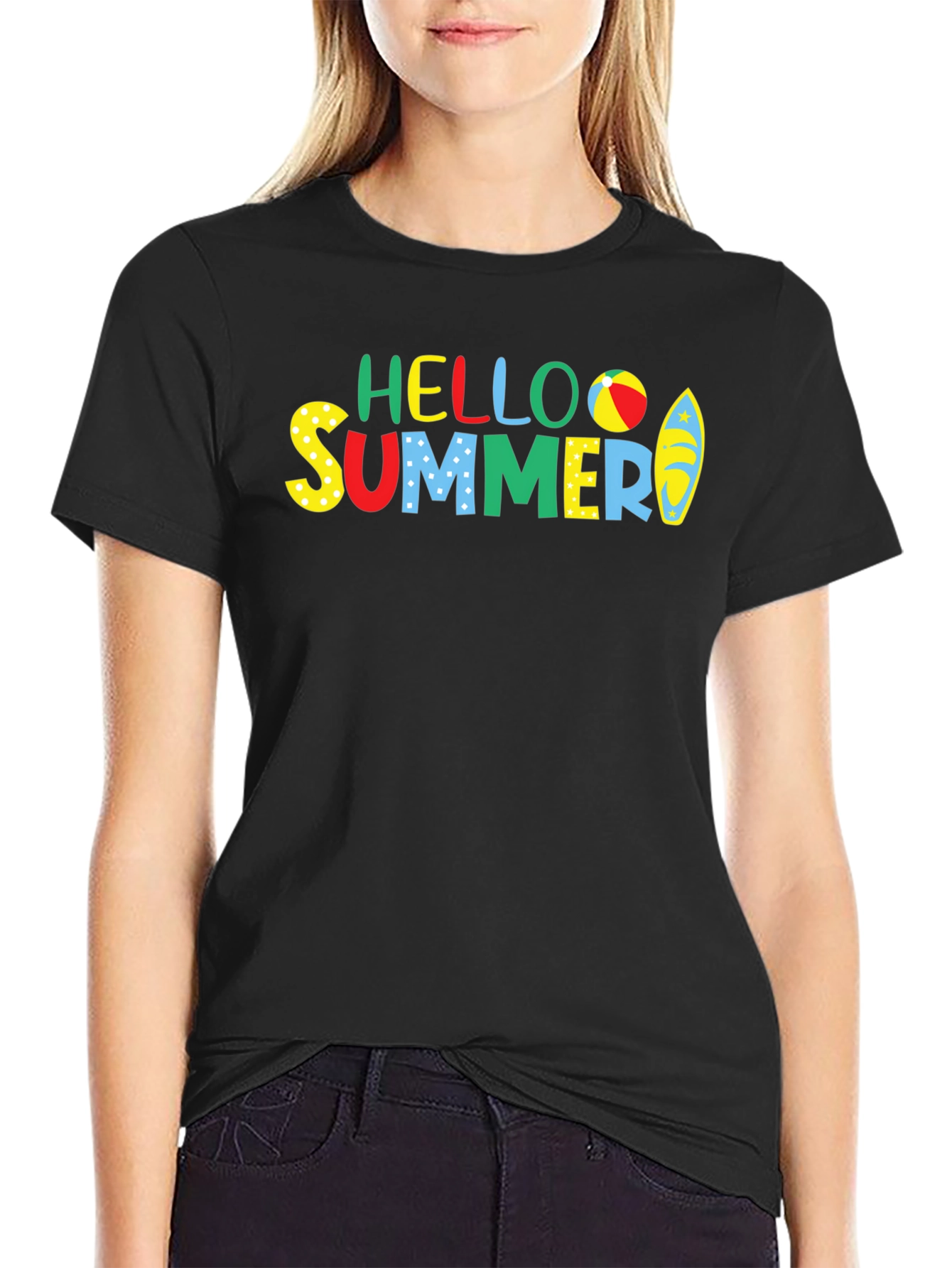 Hello Summer Graphic Tee - Black