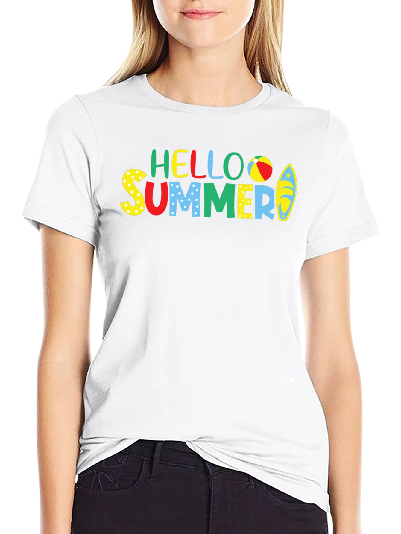 Hello Summer Graphic Tee - Black