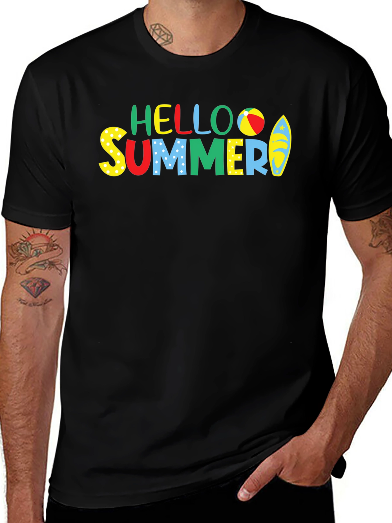 Hello Summer Graphic Tee - Black