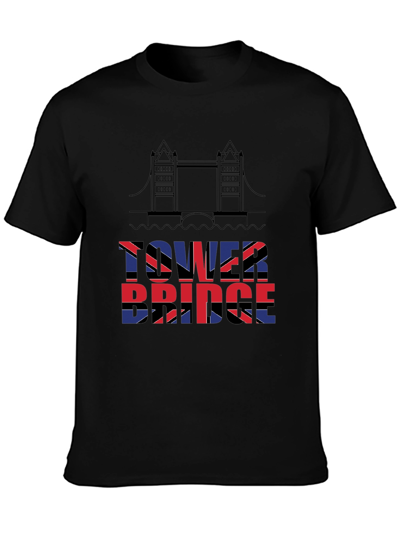 Tower Bridge British Flag Graphic T-Shirt