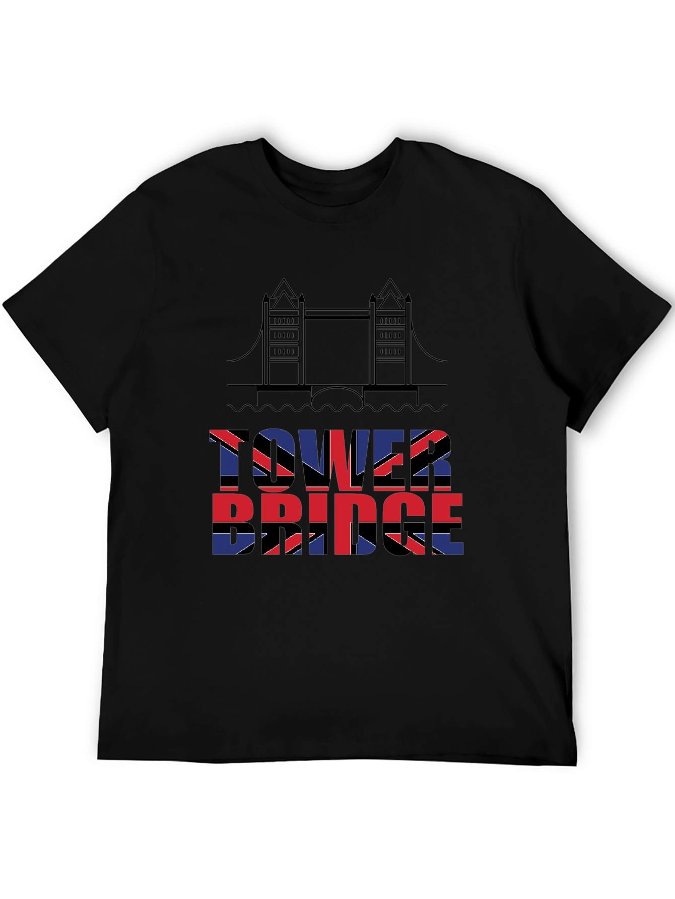 Tower Bridge British Flag Graphic T-Shirt