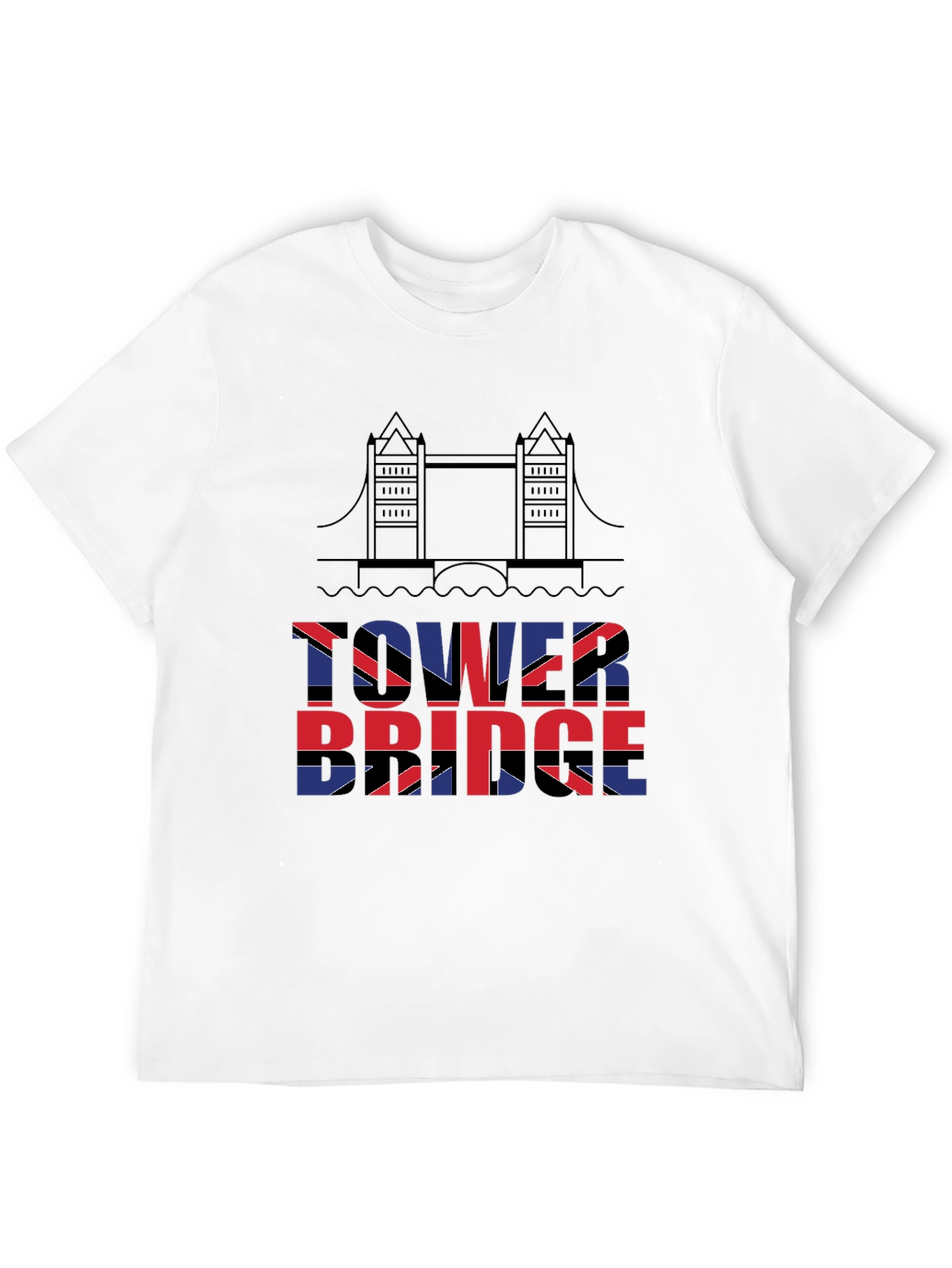 Tower Bridge British Flag Graphic T-Shirt
