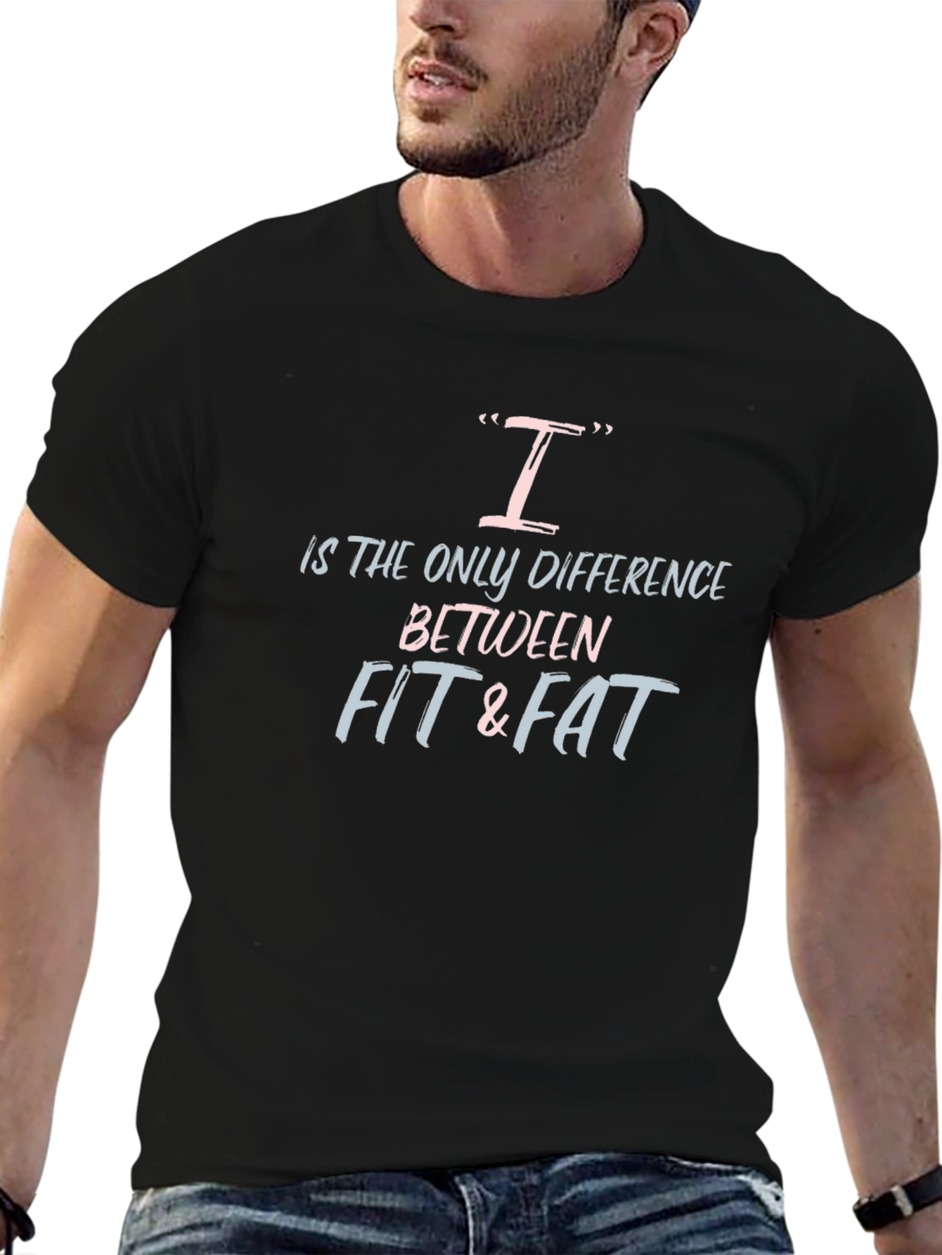 Fit & Fat Motivational Black T-Shirt