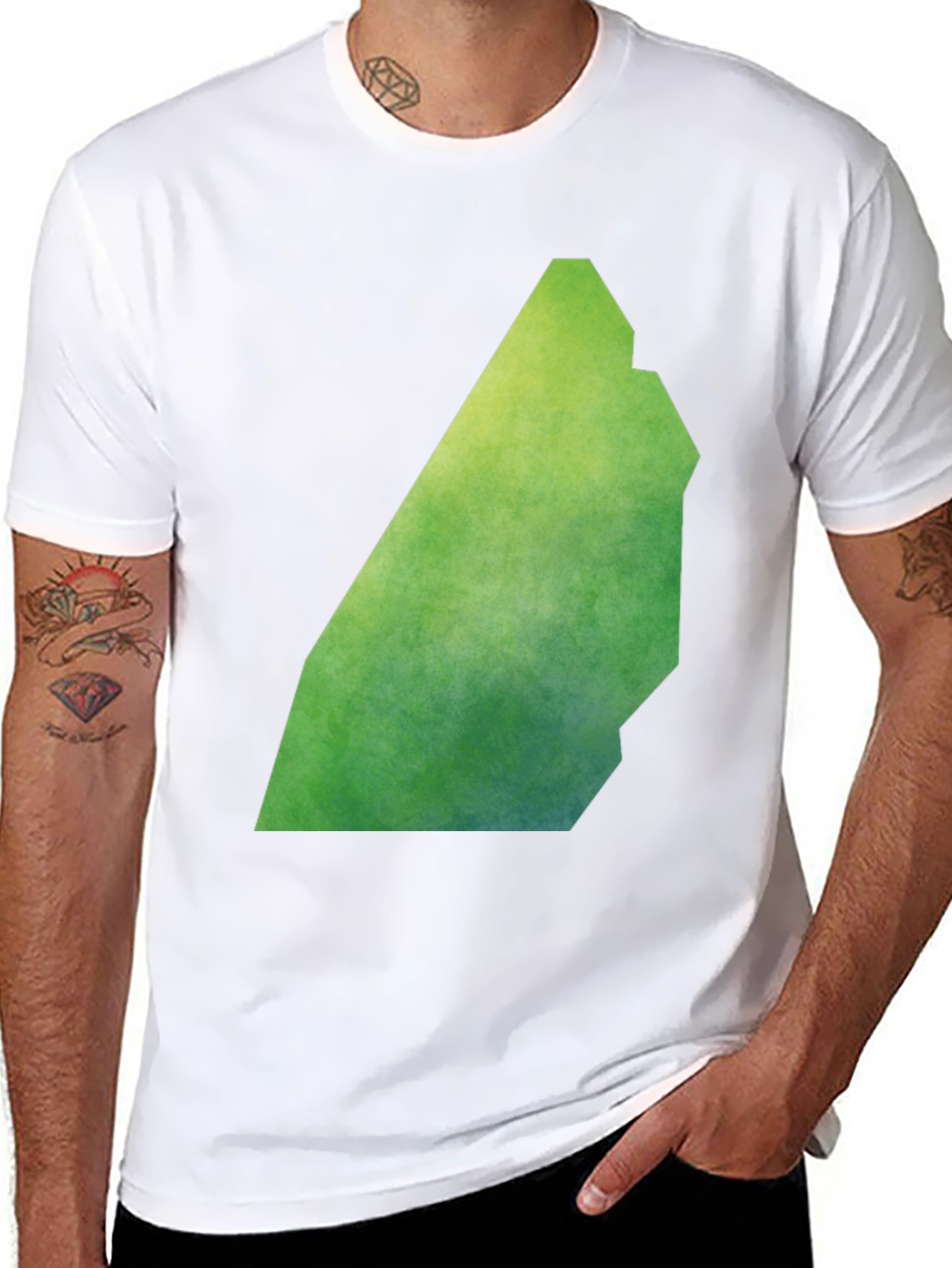 Abstract Green T-Shirt - Unique Graphic Tee