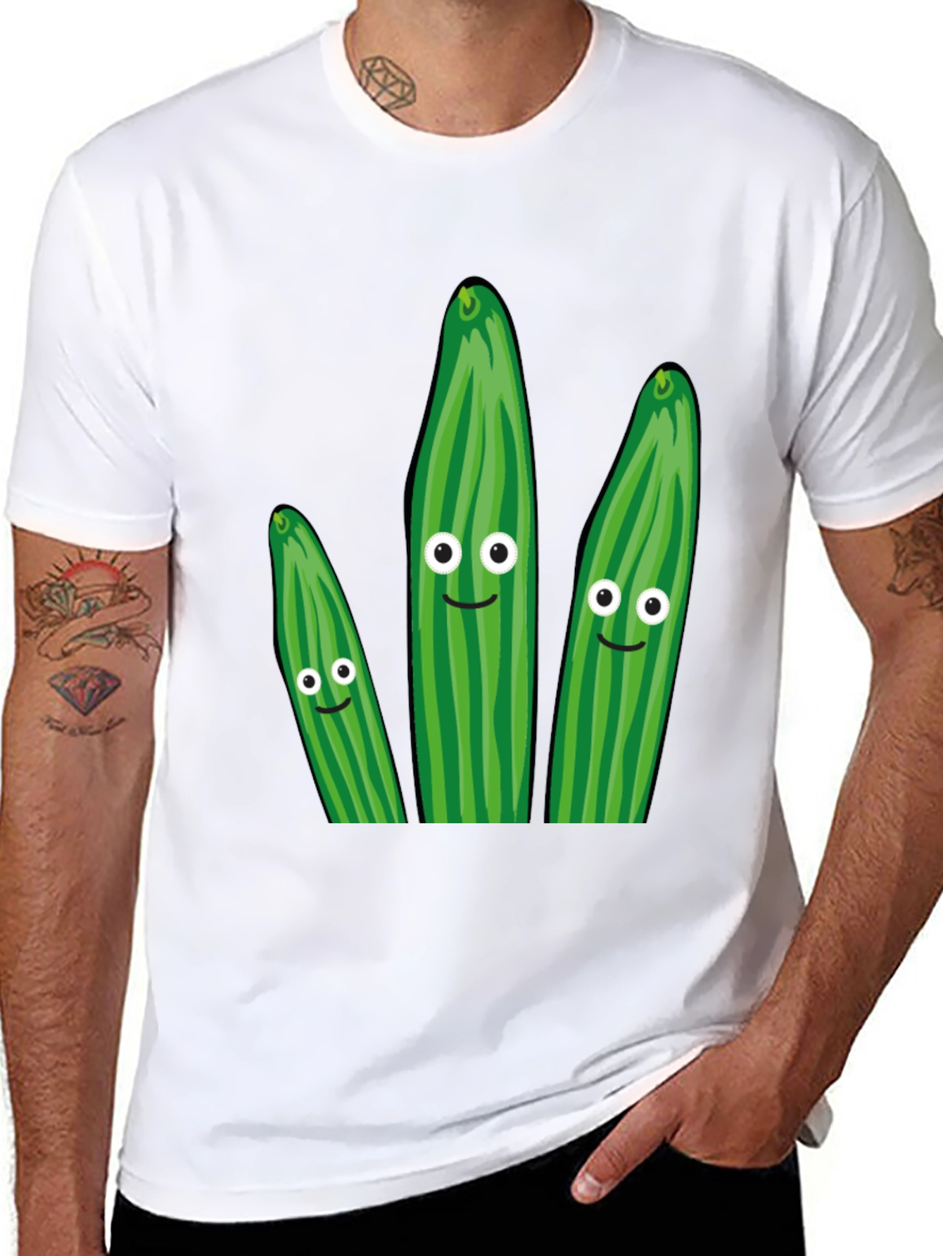 Funny Cucumber Graphic T-Shirt - Quirky Novelty Tee