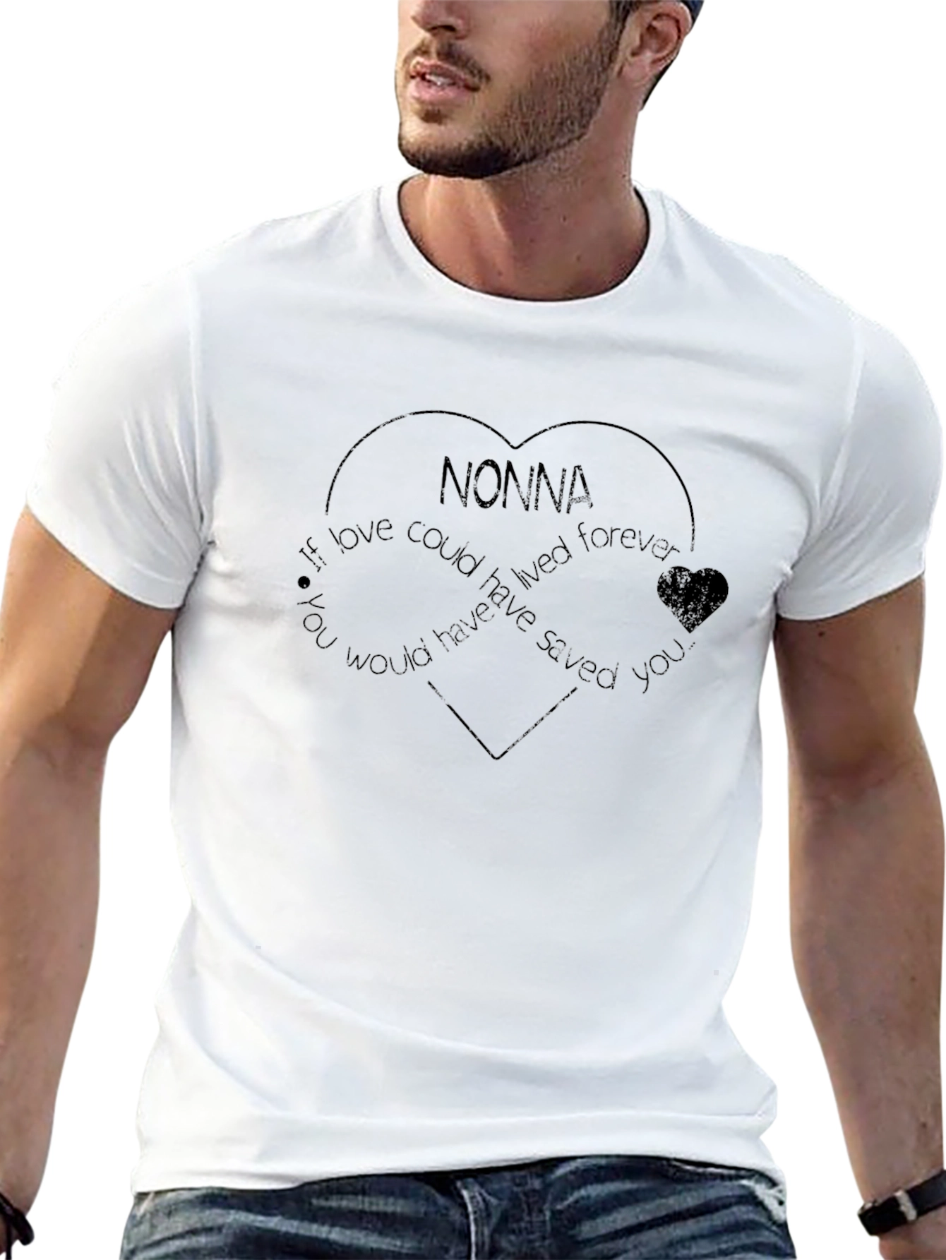 Nonna Heart Graphic T-Shirt - Memorial Gift