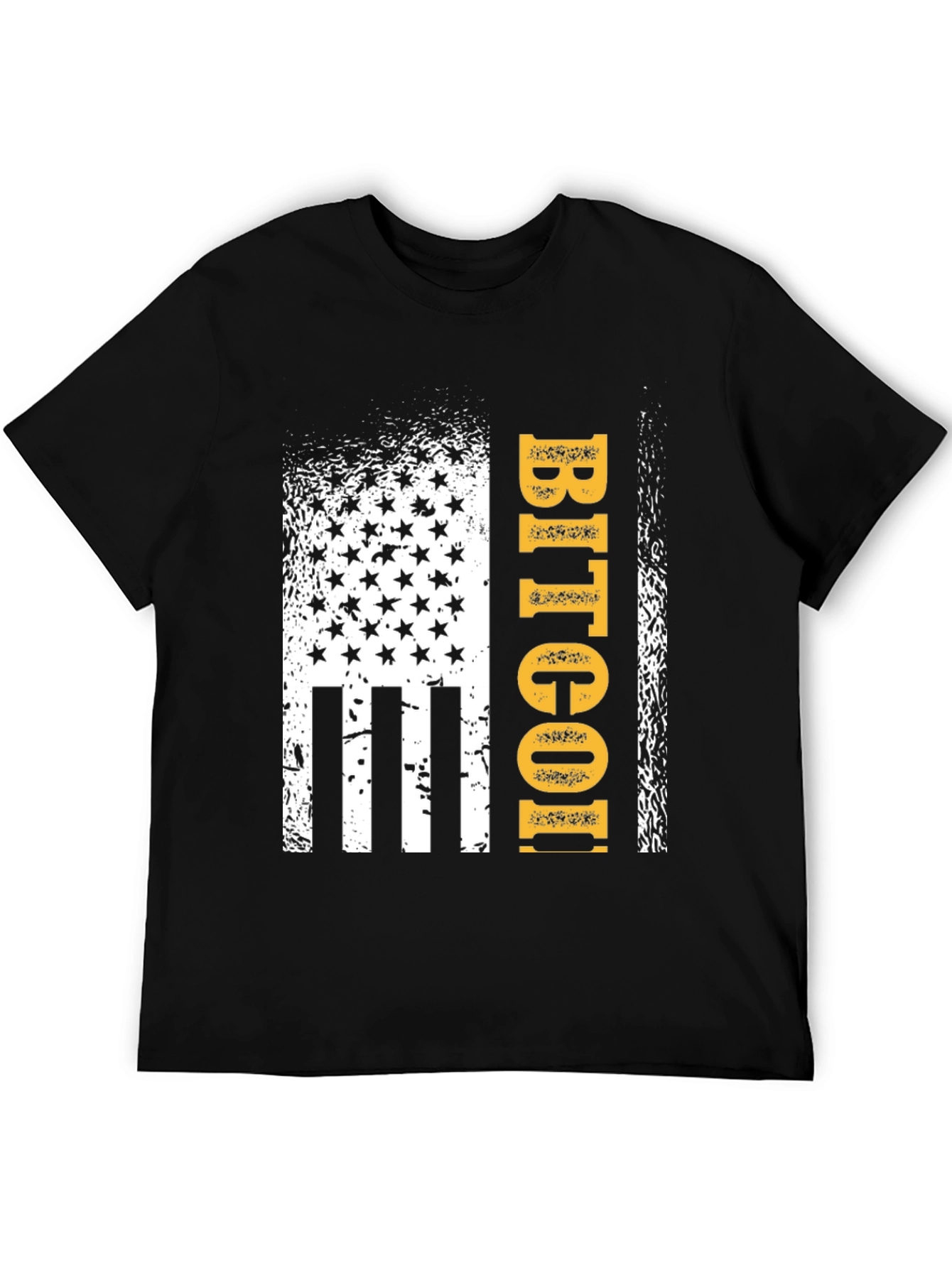 Bitcoin USA Flag Graphic Tee - Black