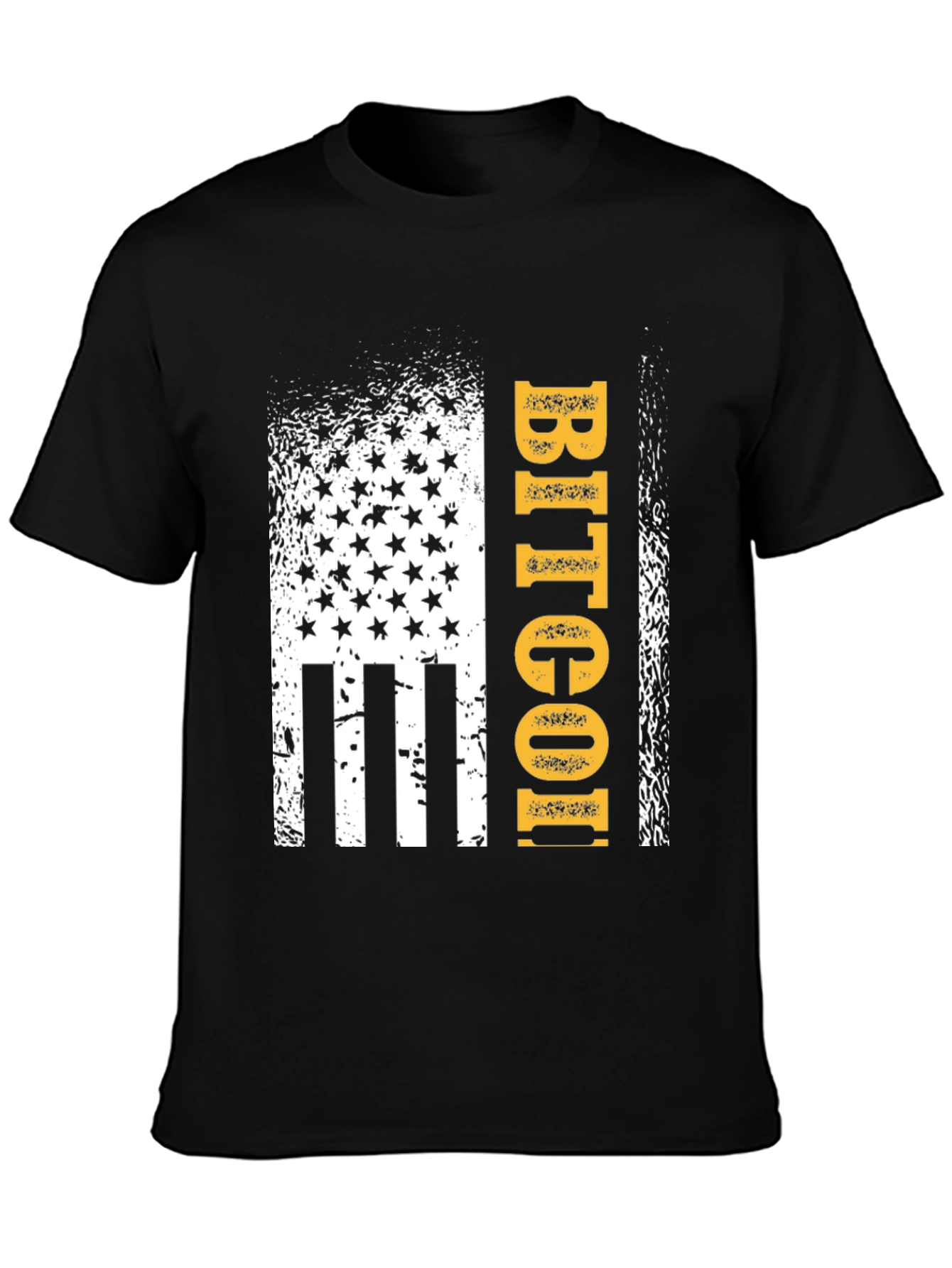 Bitcoin USA Flag Graphic Tee - Black