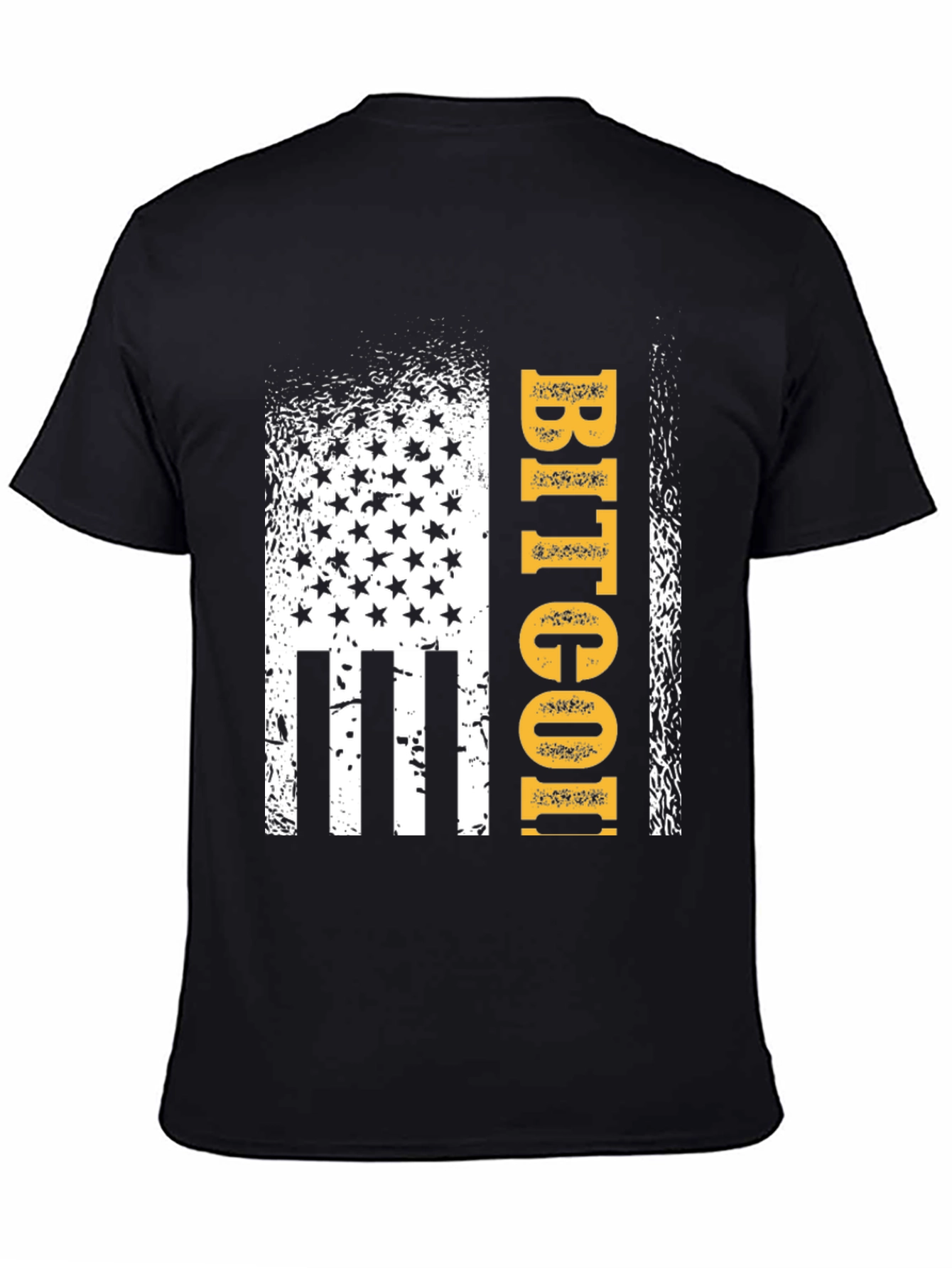 Bitcoin USA Flag Graphic Tee - Black