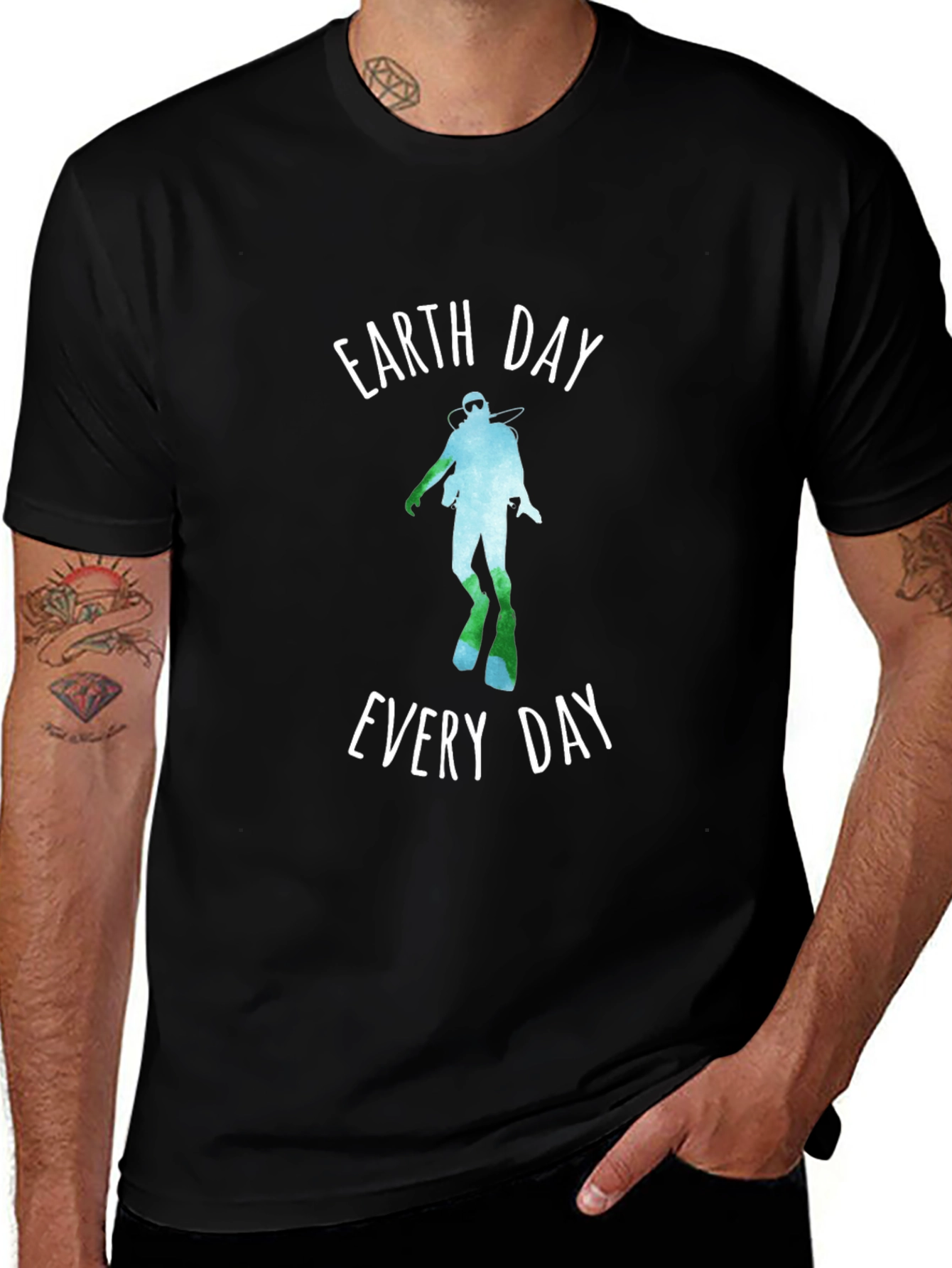 Earth Day Every Day Diver Graphic T-Shirt