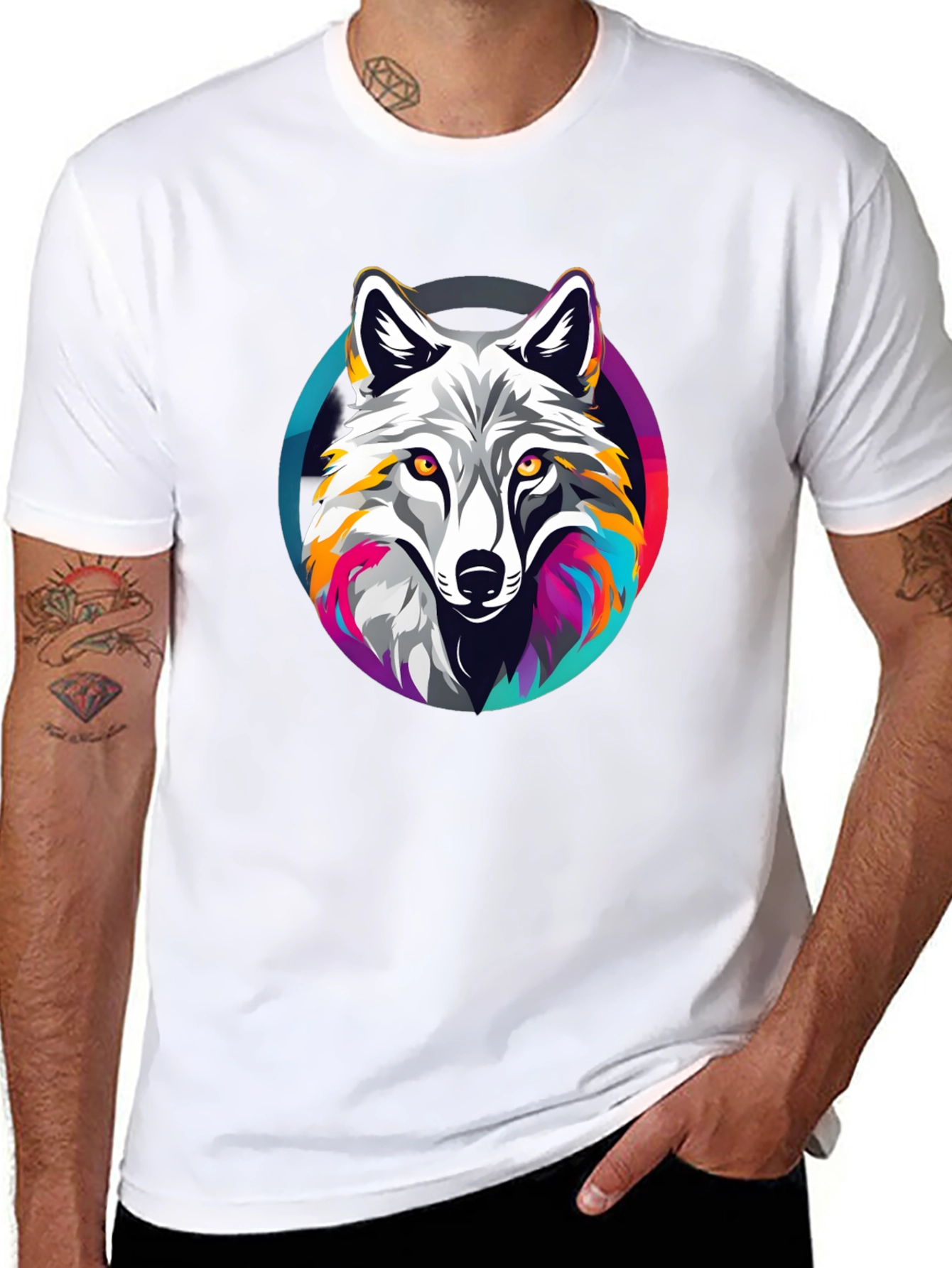 Wolf Graphic Tee - Stylish Mens Black T-Shirt