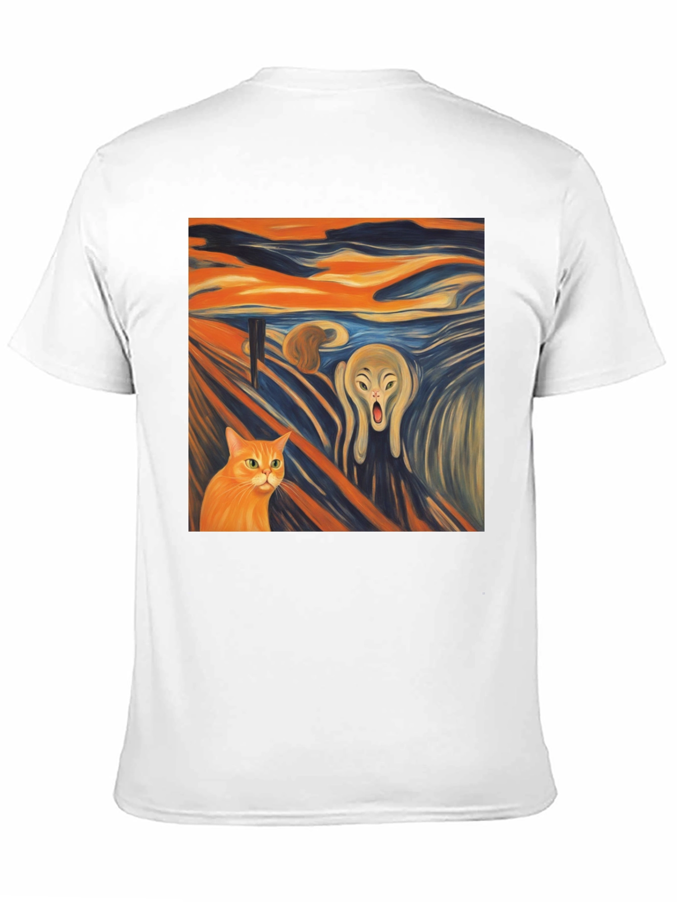 Artistic Scream Cat T-Shirt - Unique Design