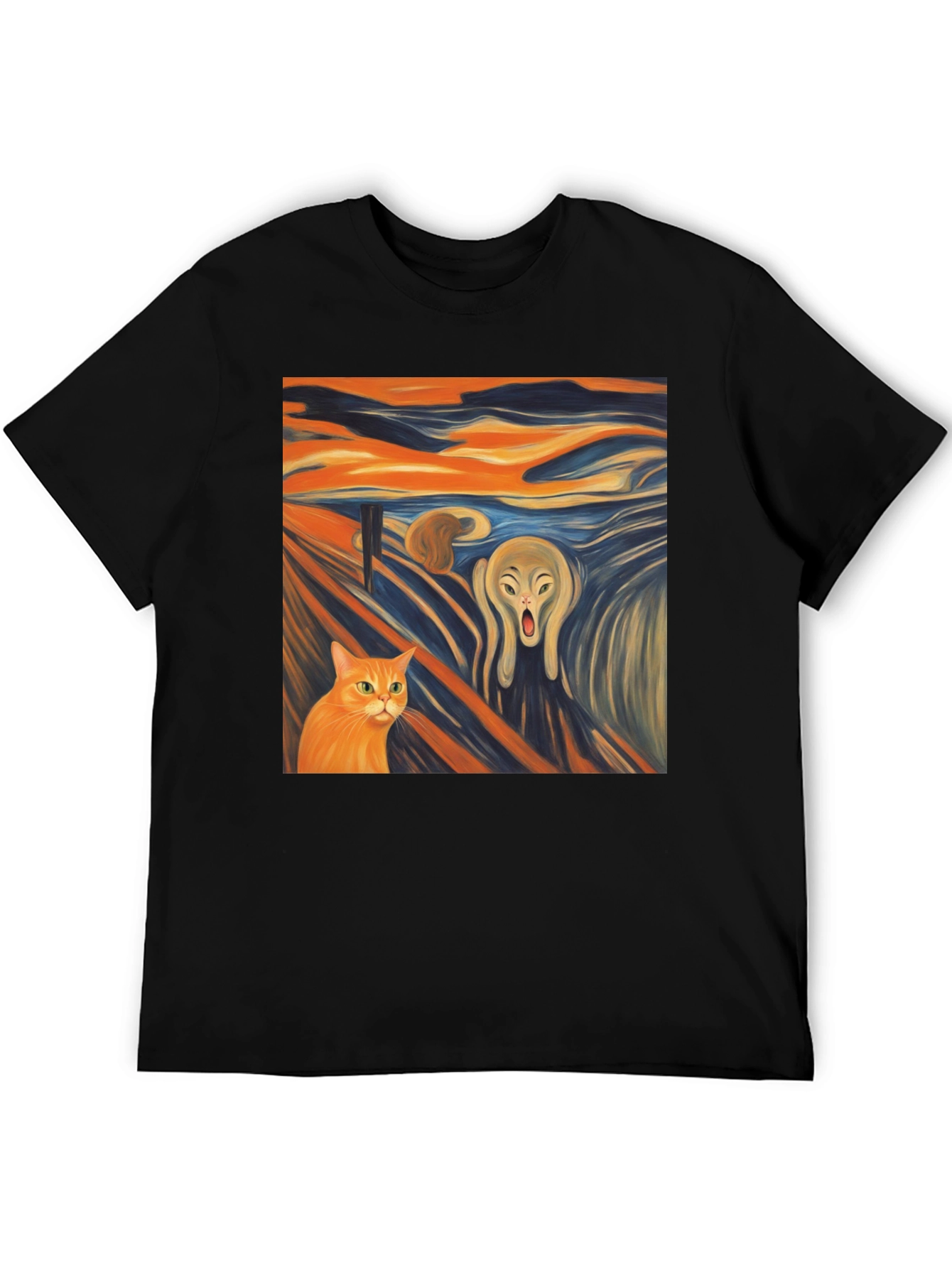 Artistic Scream Cat T-Shirt - Unique Design