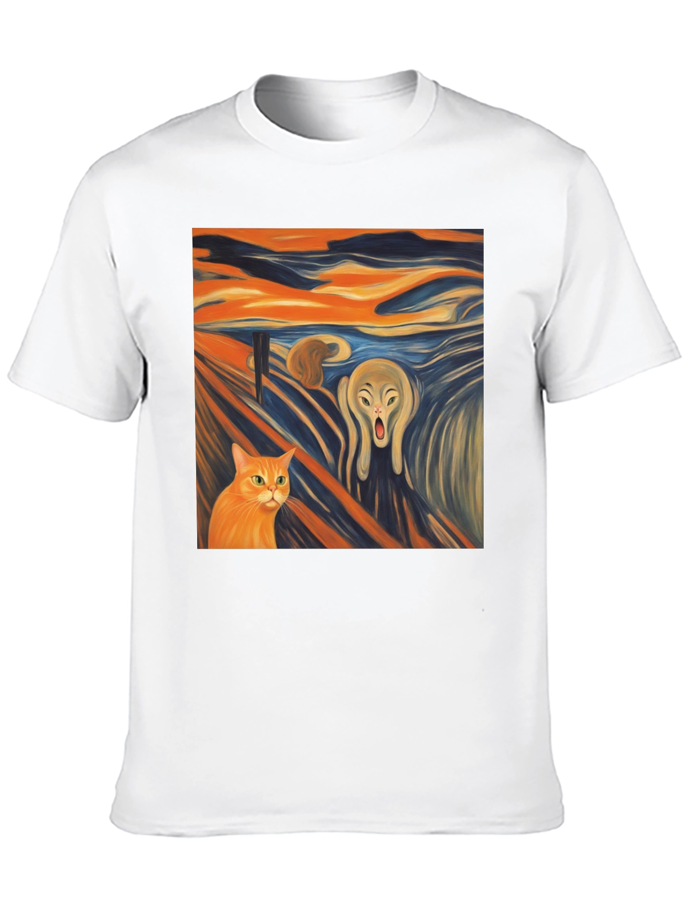 Artistic Scream Cat T-Shirt - Unique Design