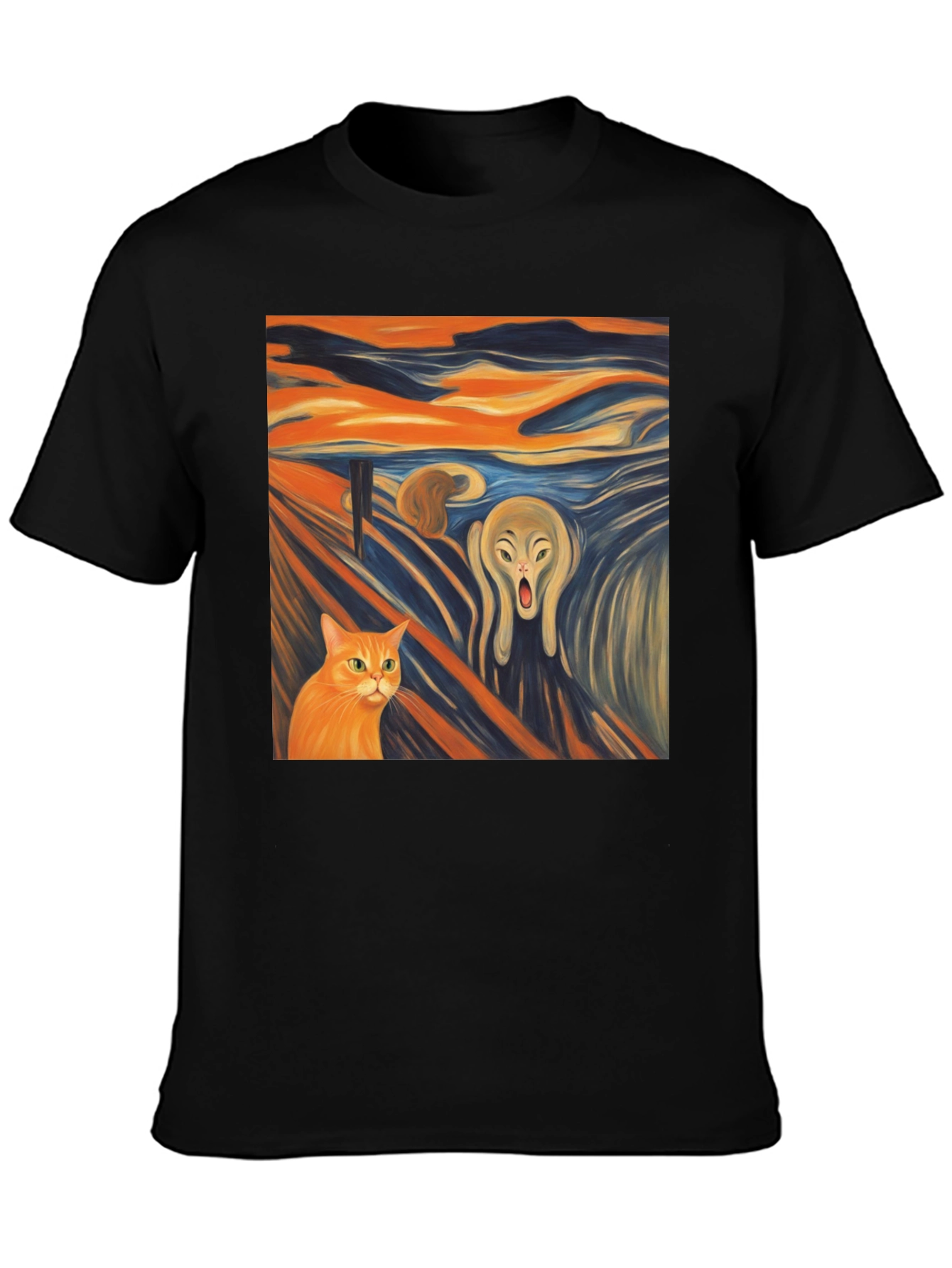 Artistic Scream Cat T-Shirt - Unique Design