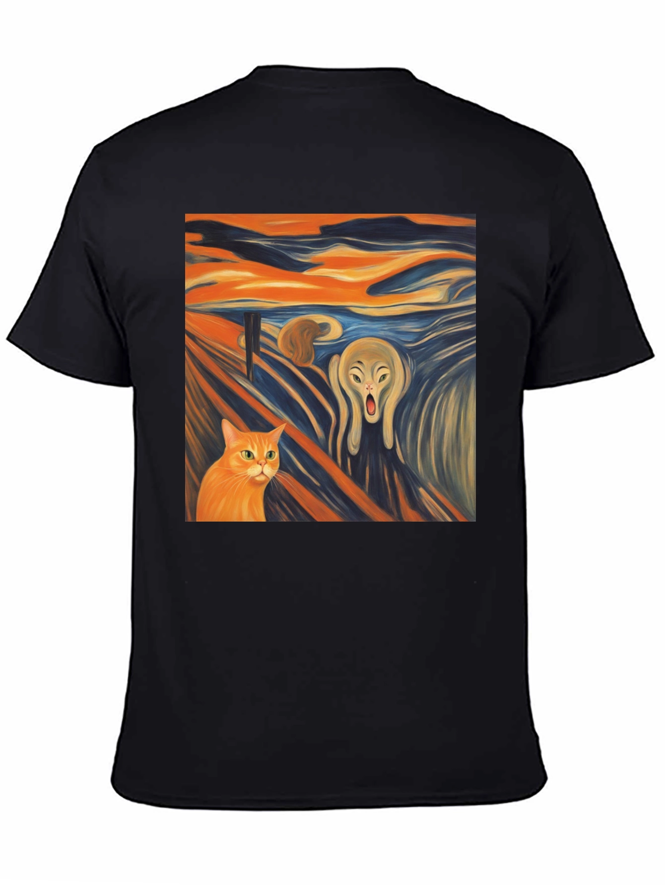Artistic Scream Cat T-Shirt - Unique Design