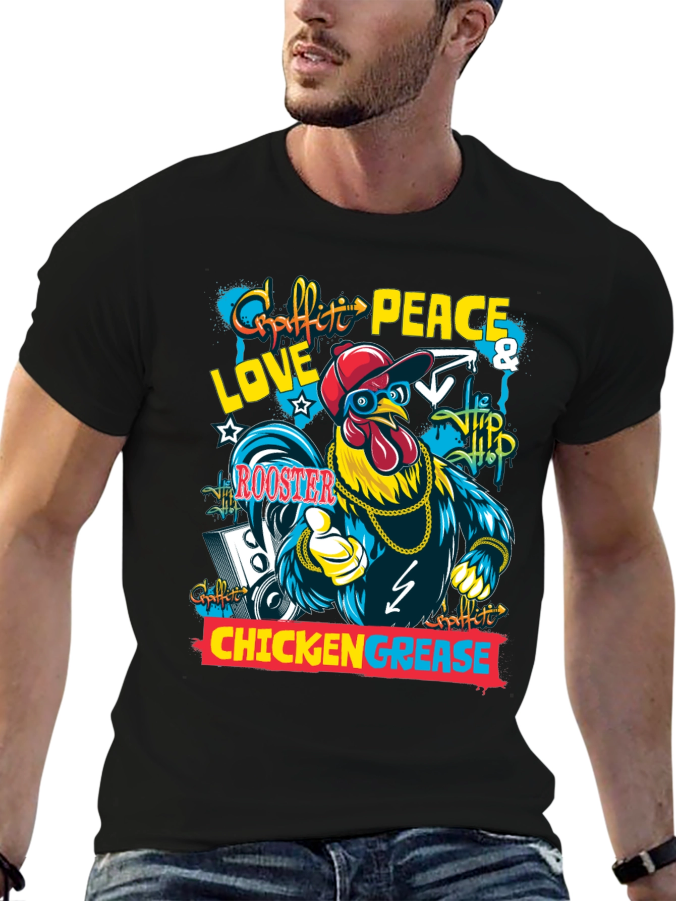 Hip Hop Rooster Graphic Tee